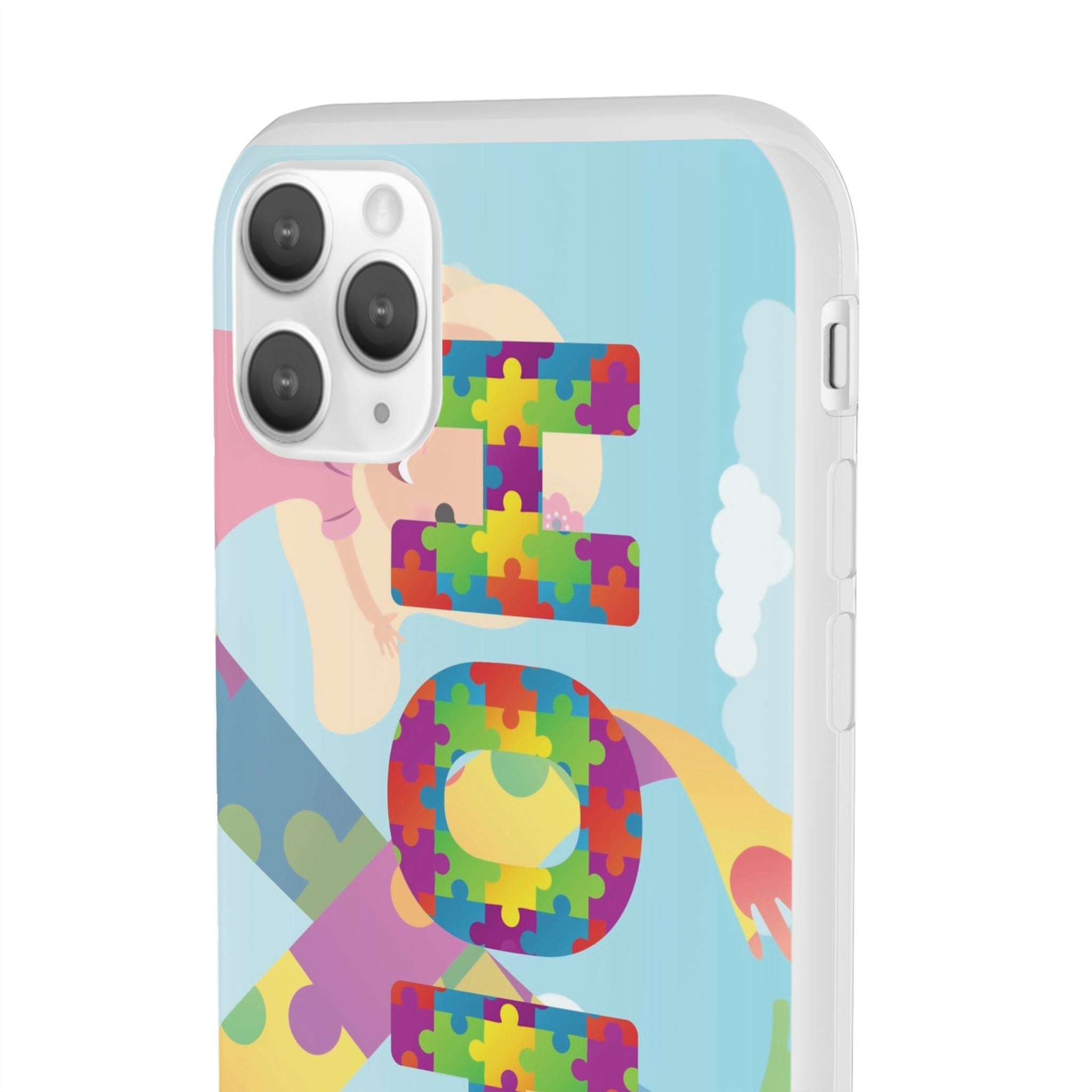 Autism Awareness Phone Case — 'HOPE' Puzzle Heart Flexi Case