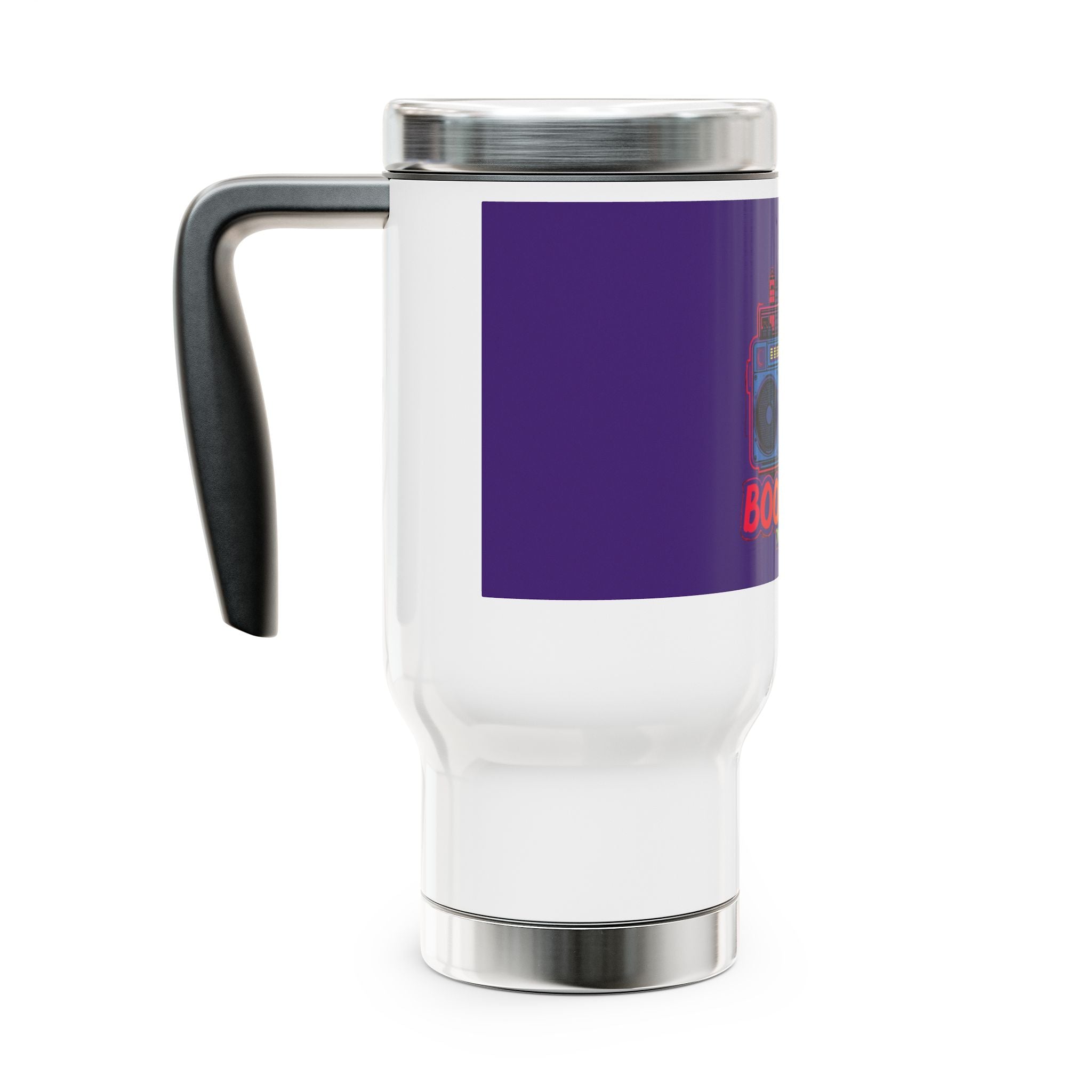 Boombox Retro Travel Mug — 14oz Stainless Steel Handle Tumbler