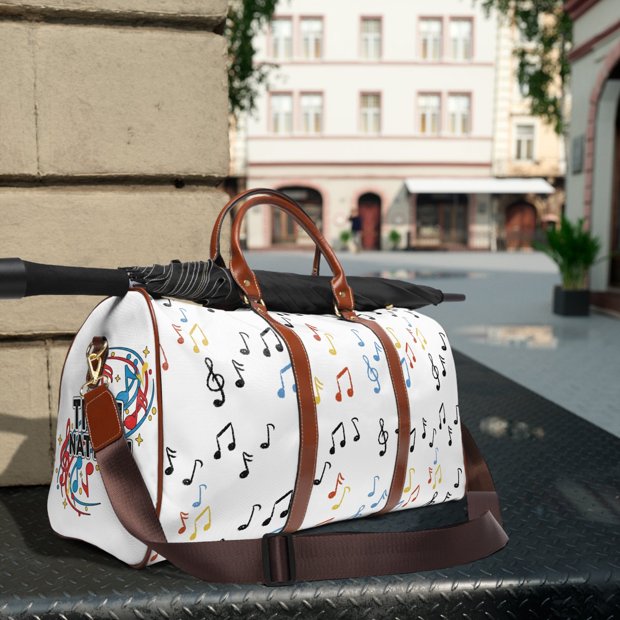 Music Notes Waterproof Travel Bag