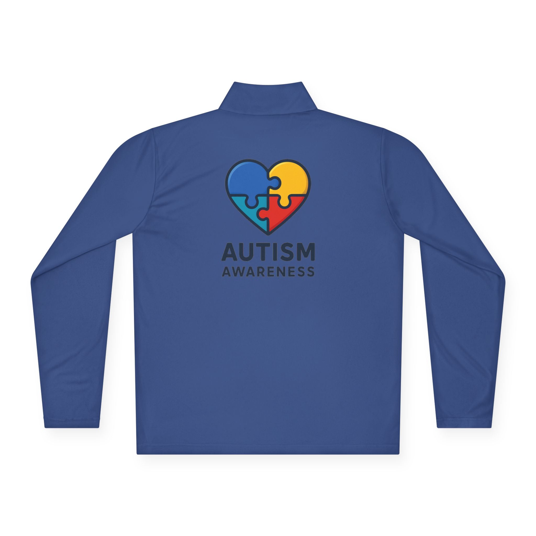 Autism Awareness Quarter-Zip Pullover — Puzzle Heart Logo
