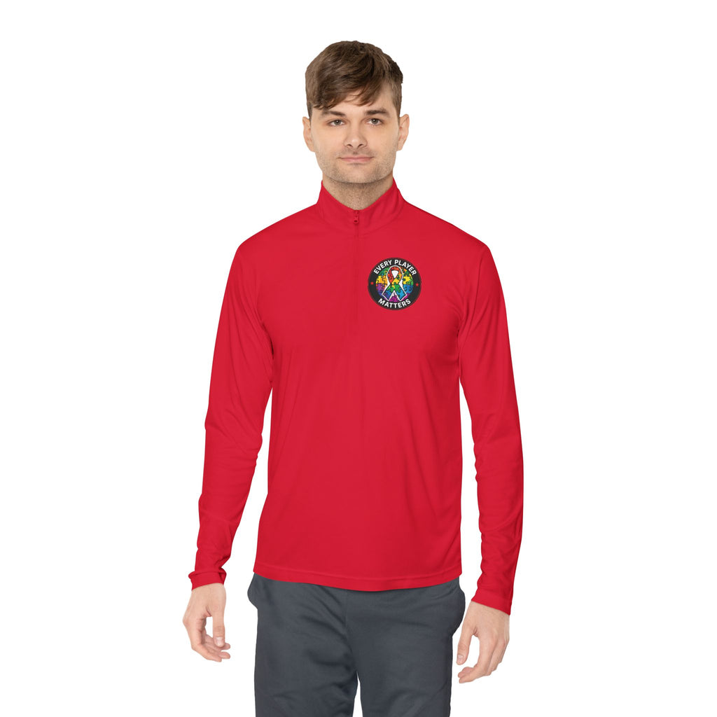 Quarter-Zip Pullover • Colorful Geometric Mushroom Logo — Psychedelic Nature Vibe