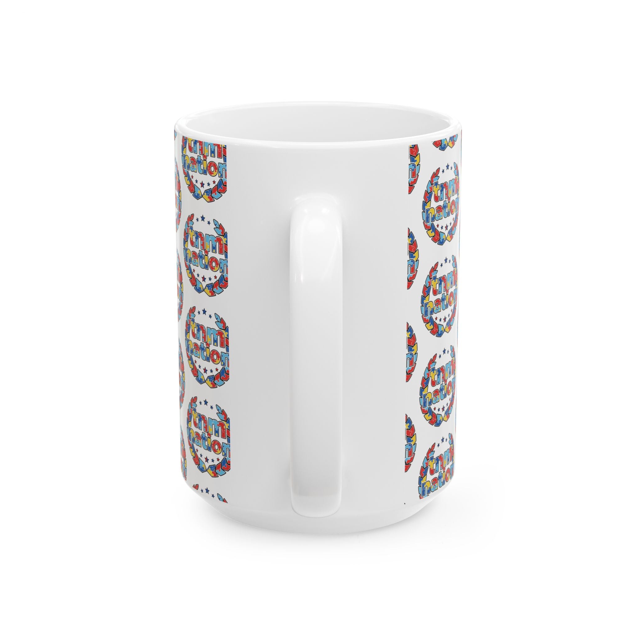 TNM Nation Pattern Ceramic Mug — Patriotic USA Coffee Cup (11oz, 15oz)
