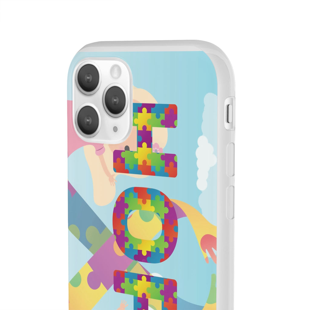 Autism Awareness Phone Case — 'HOPE' Puzzle Heart Flexi Case