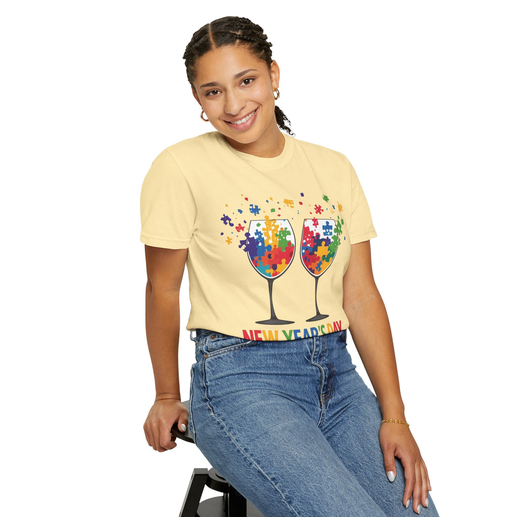 New Year’s Day Puzzle Wine T-Shirt