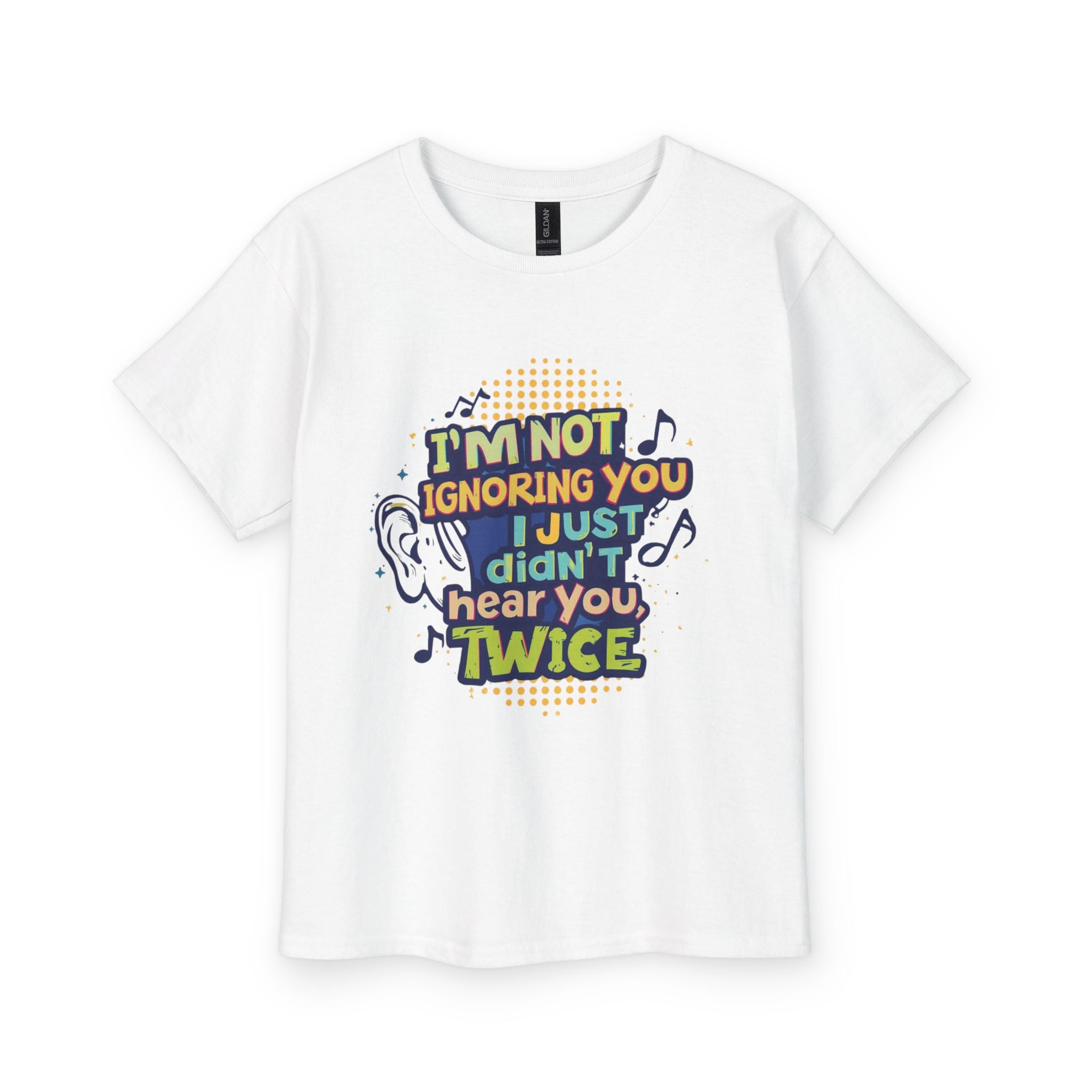 Youth Tee — “I’m Not Ignoring You, I Just Didn’t Hear You Twice” Funny Kids Graphic T‑Shirt