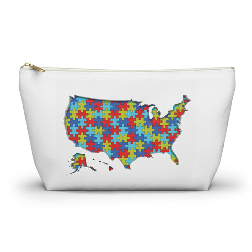Autism Awareness USA Puzzle Map Accessory Pouch