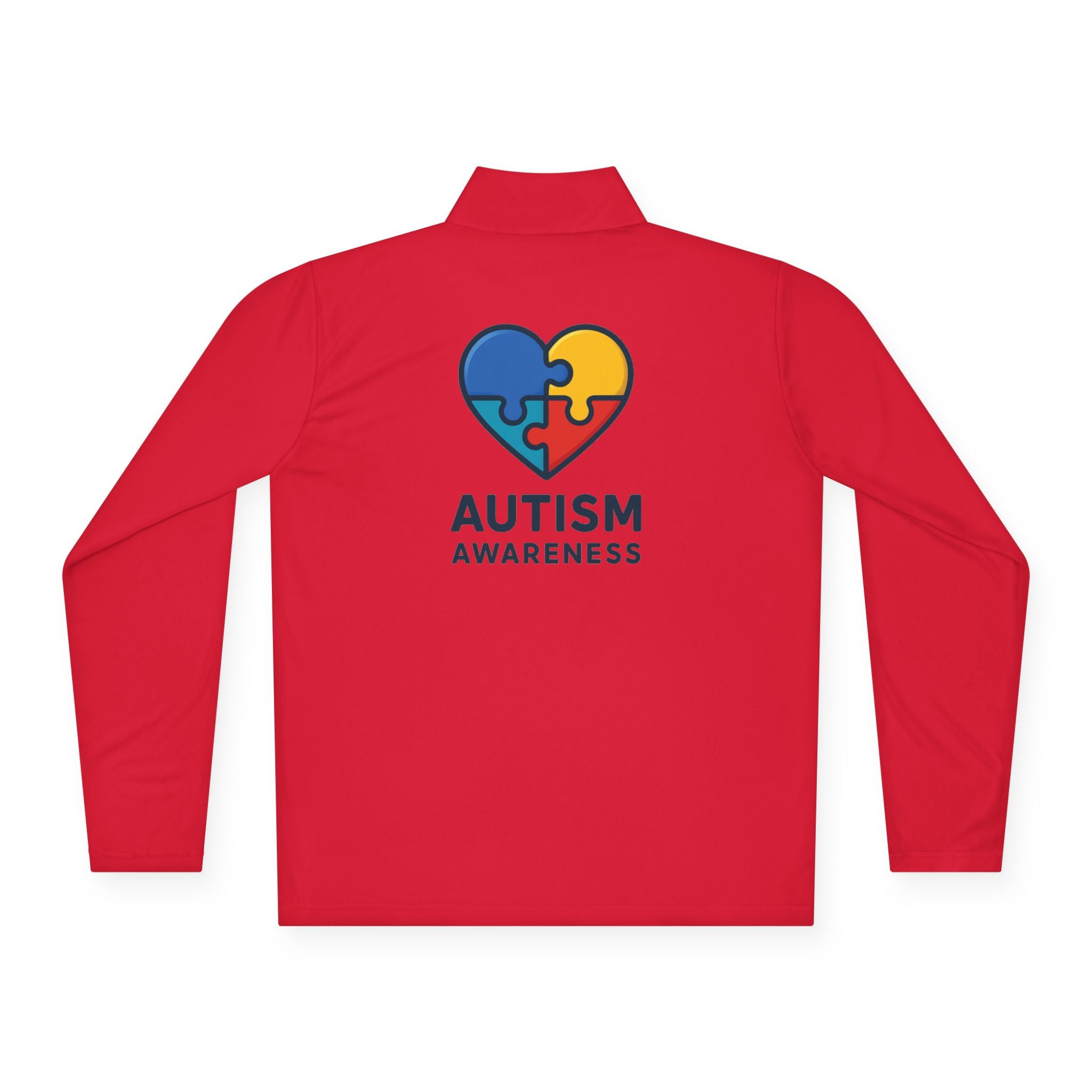 Autism Awareness Quarter-Zip Pullover — Puzzle Heart Logo