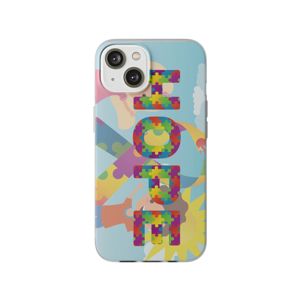 Autism Awareness Phone Case — 'HOPE' Puzzle Heart Flexi Case