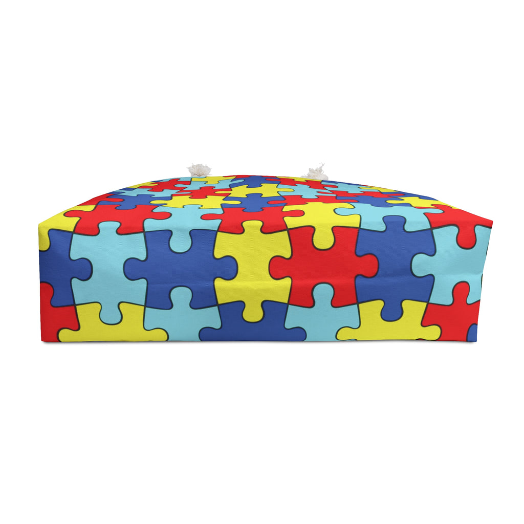 Autism Puzzle Piece Weekender Bag – Colorful Travel Tote