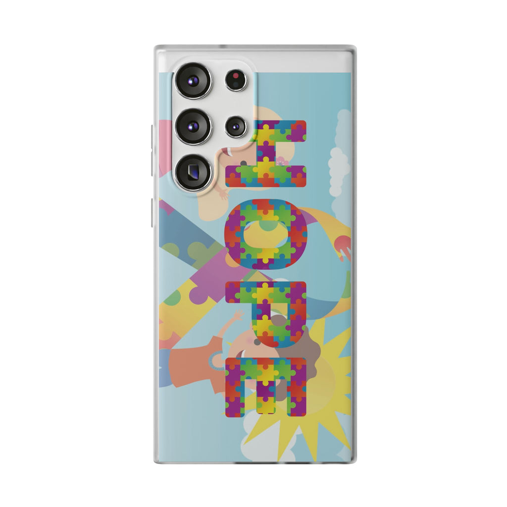 Autism Awareness Phone Case — 'HOPE' Puzzle Heart Flexi Case