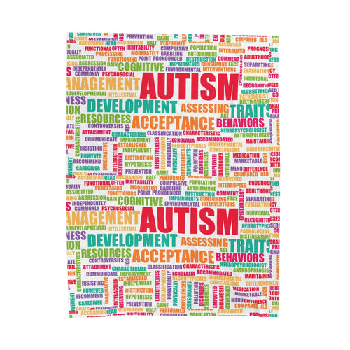 Autism Awareness Word Cloud Velveteen Blanket