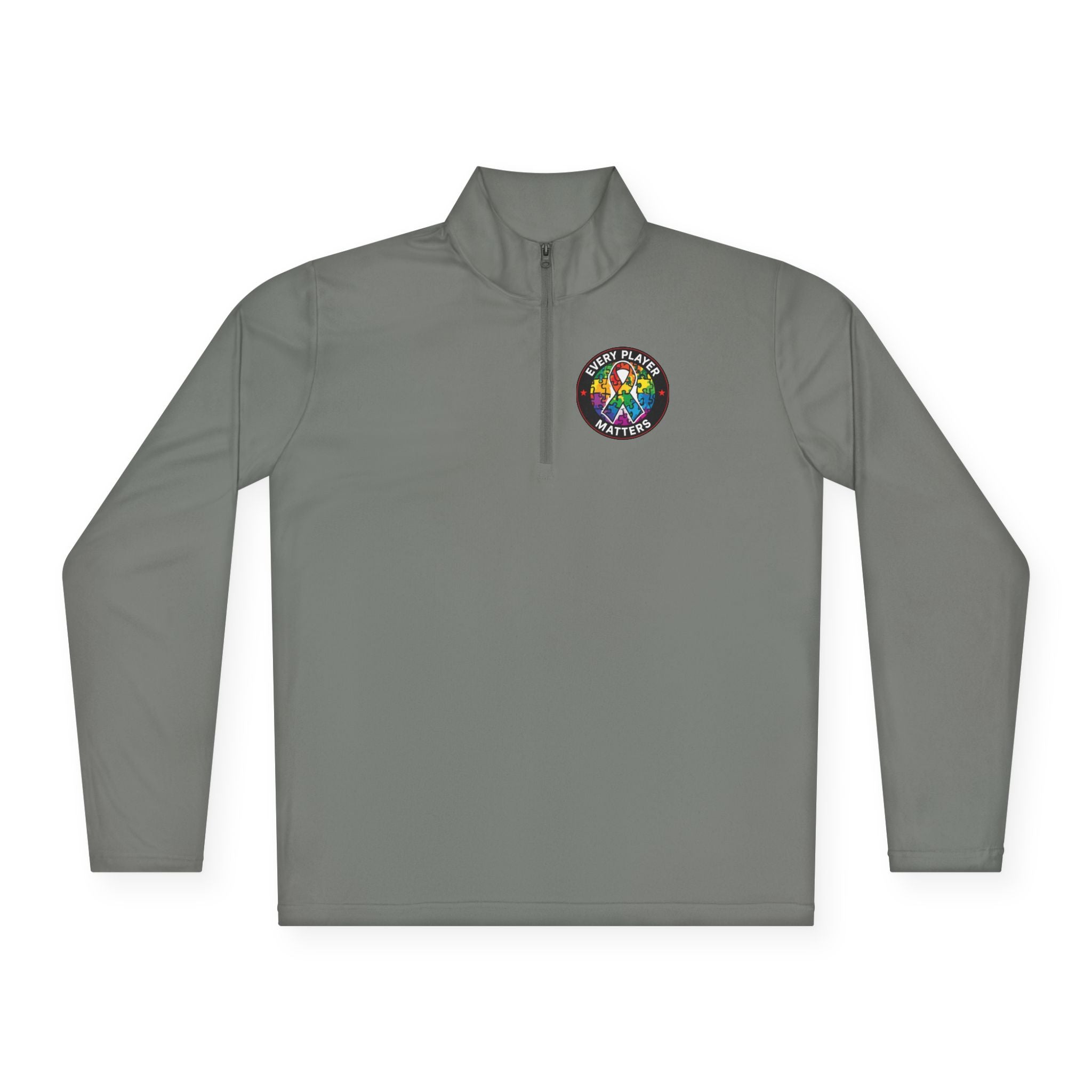 Quarter-Zip Pullover • Colorful Geometric Mushroom Logo — Psychedelic Nature Vibe