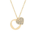 Engravable Heart Cutout Necklace — Personalized Circle & Textured Heart Pendant