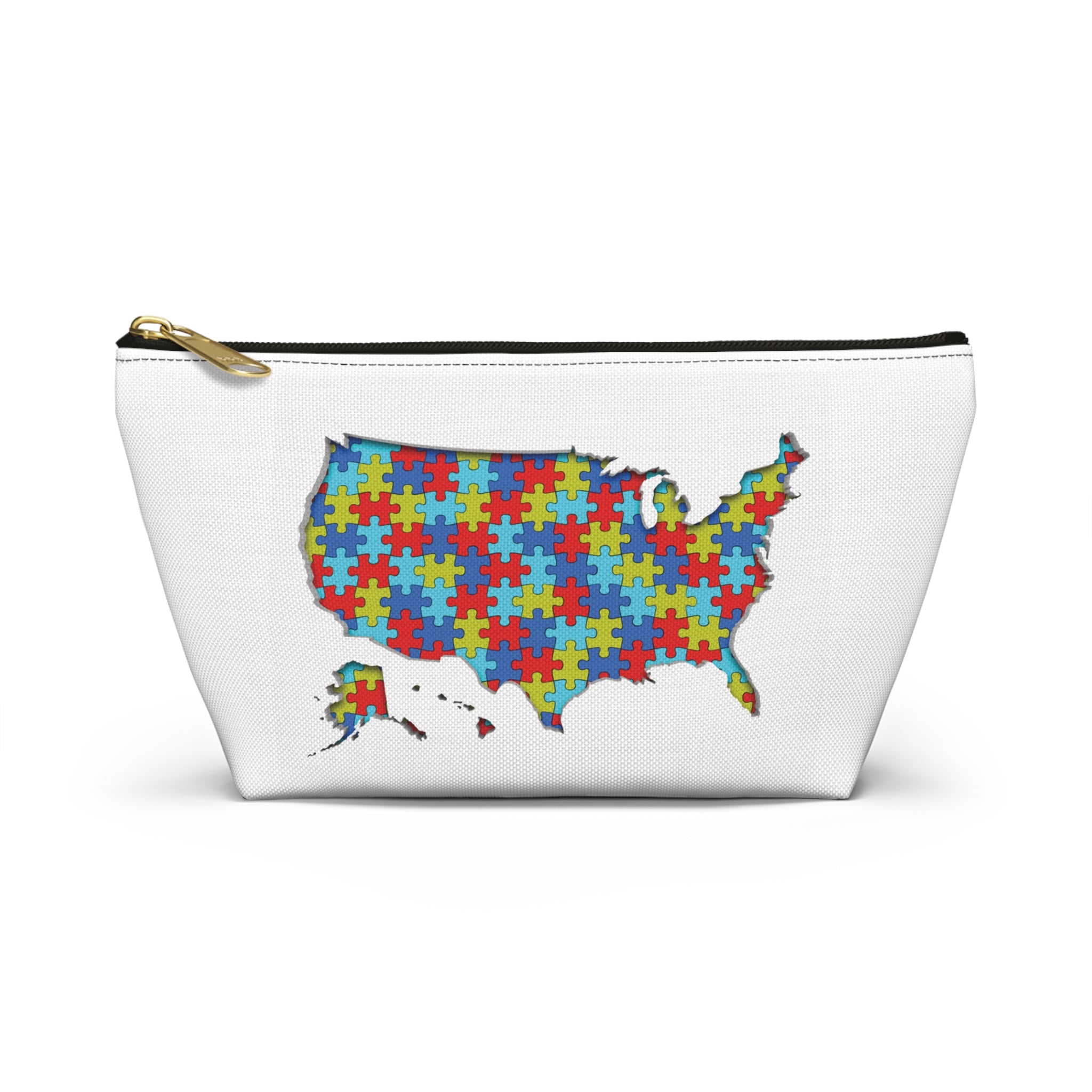 Autism Awareness USA Puzzle Map Accessory Pouch