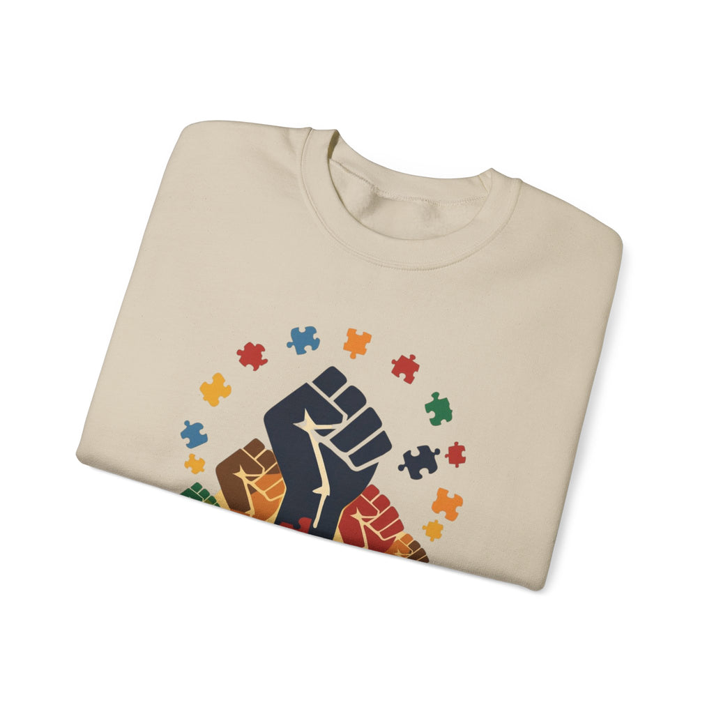 Juneteenth Meets Autism 2 Sweatshirt - Multicolor Unity Graphic Crewneck