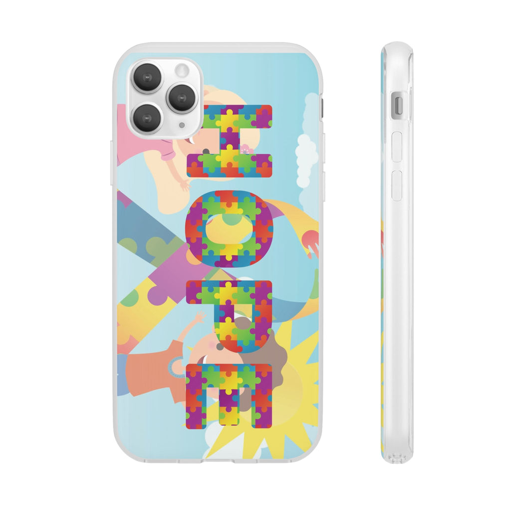 Autism Awareness Phone Case — 'HOPE' Puzzle Heart Flexi Case