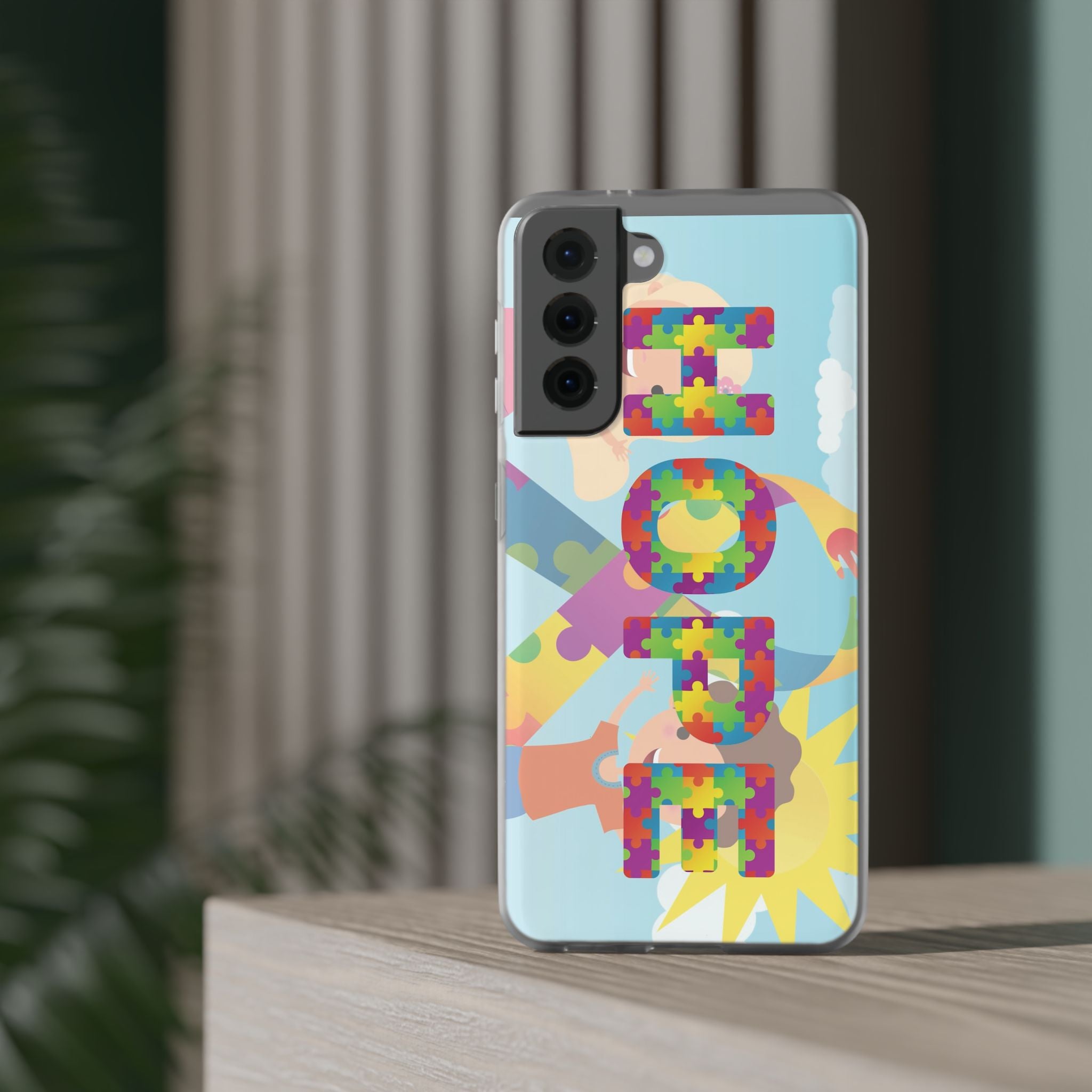 Autism Awareness Phone Case — 'HOPE' Puzzle Heart Flexi Case