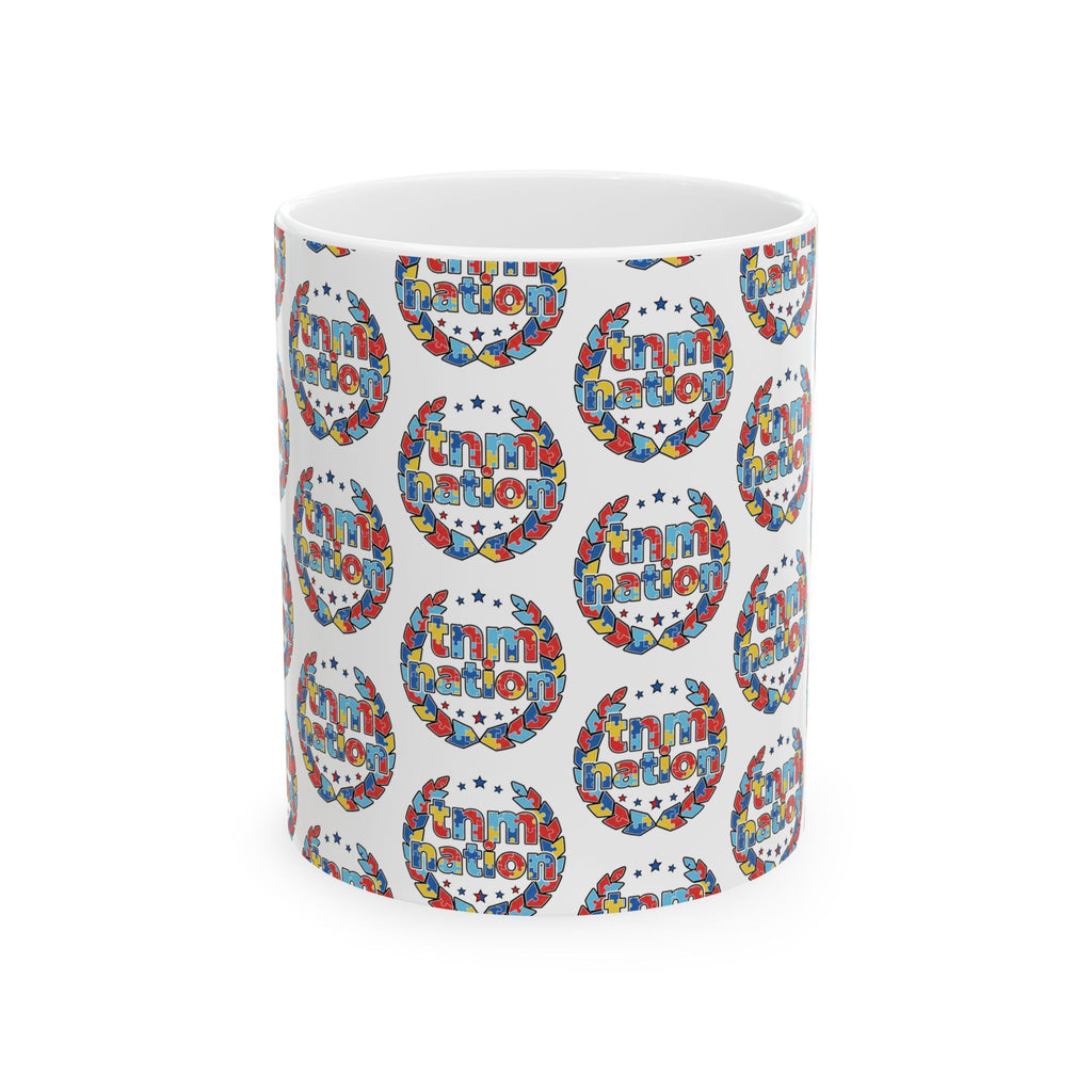 TNM Nation Pattern Ceramic Mug — Patriotic USA Coffee Cup (11oz, 15oz)