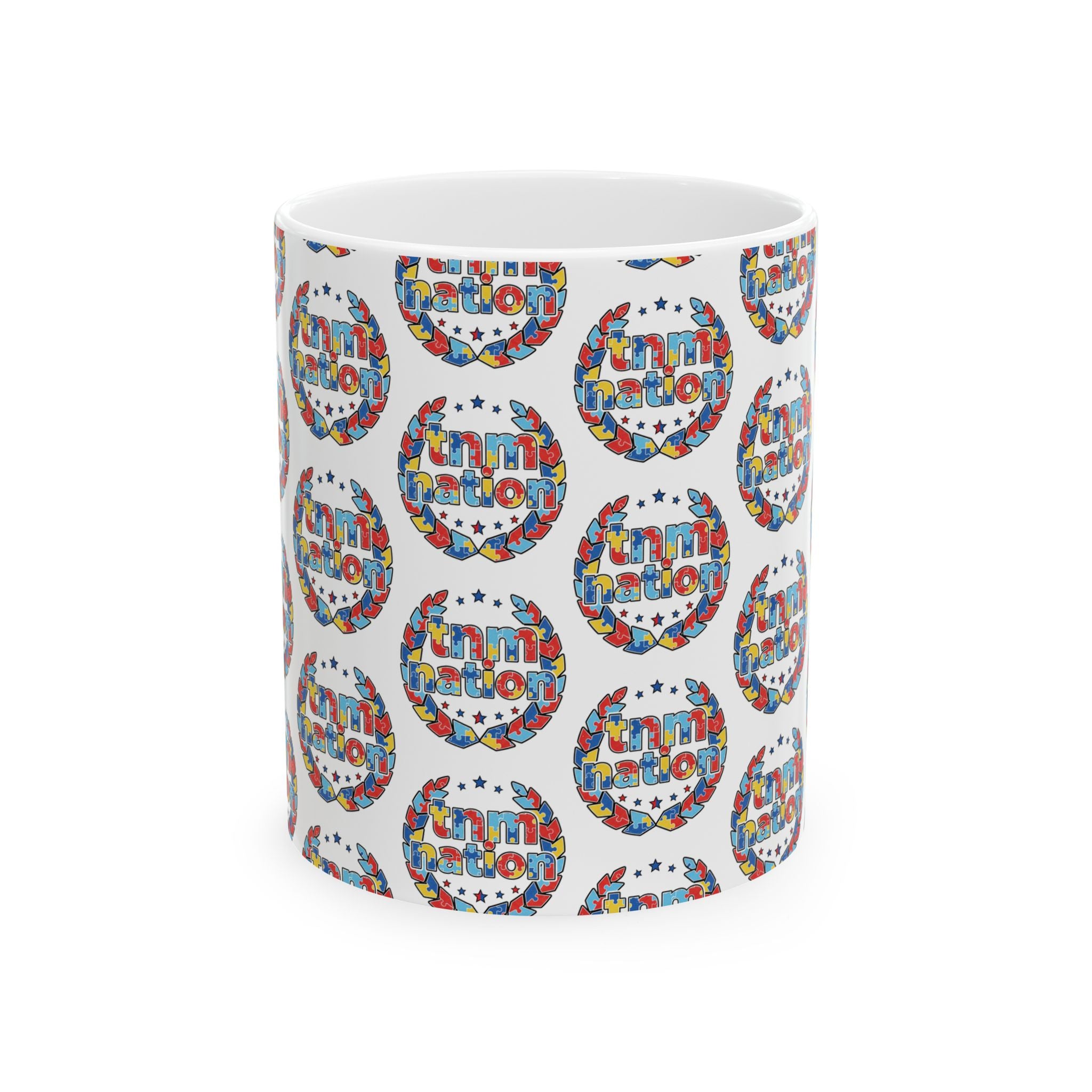 TNM Nation Pattern Ceramic Mug — Patriotic USA Coffee Cup (11oz, 15oz)
