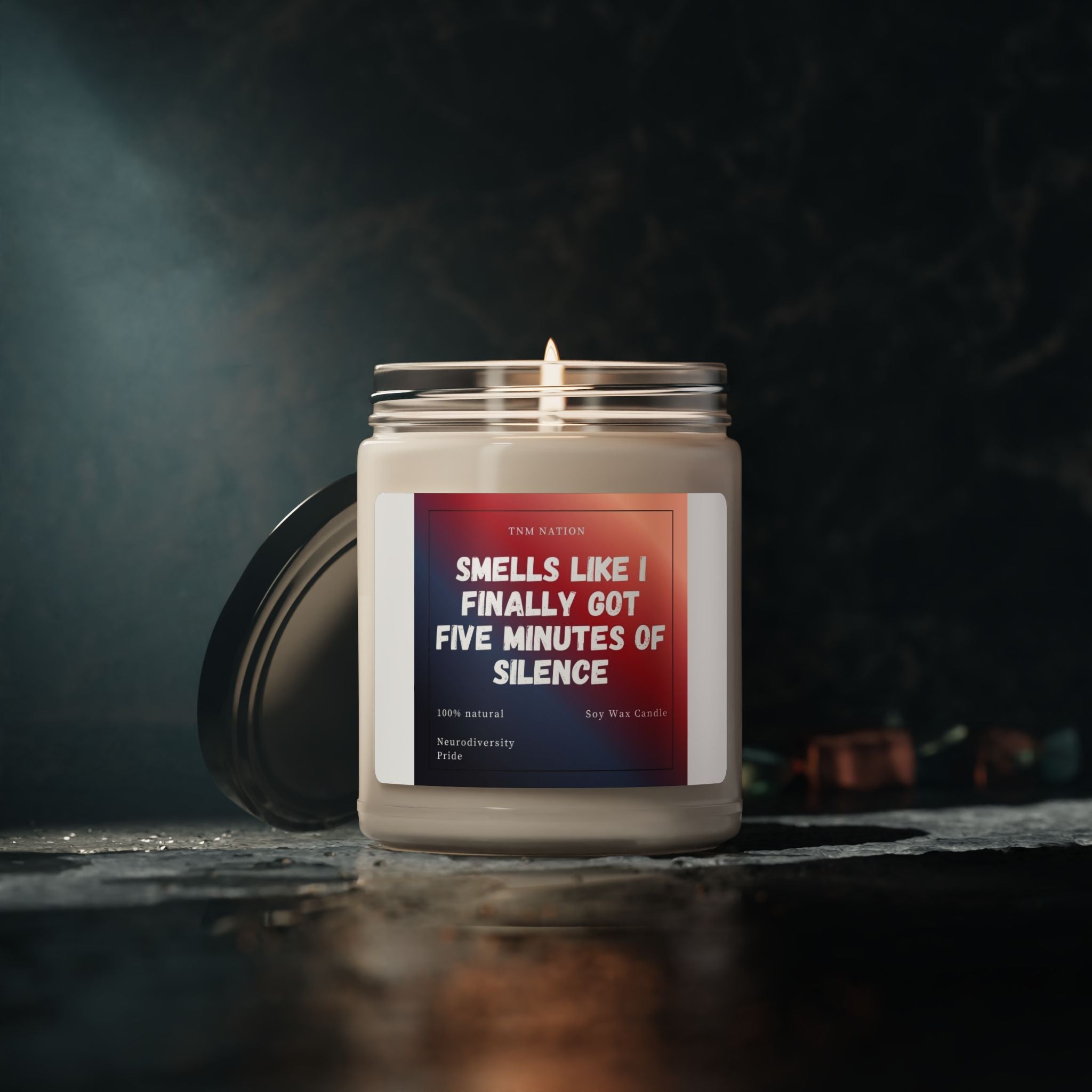 Soy Candle — “Smells Like I Finally Got Five Minutes of Silence” Scented Jar (9oz)