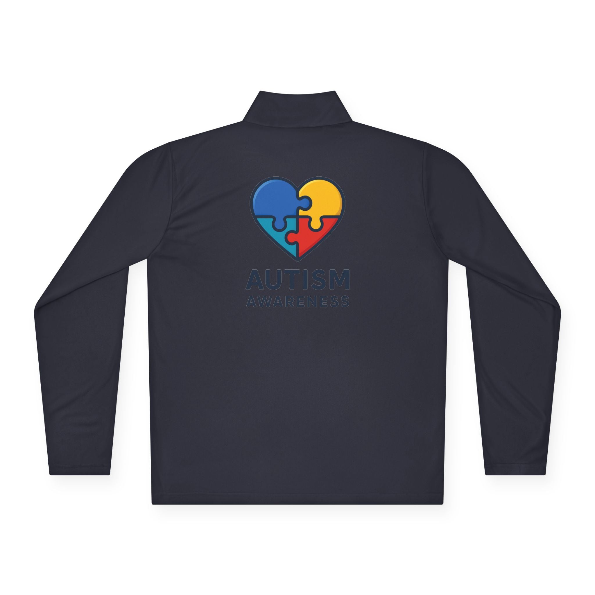 Autism Awareness Quarter-Zip Pullover — Puzzle Heart Logo