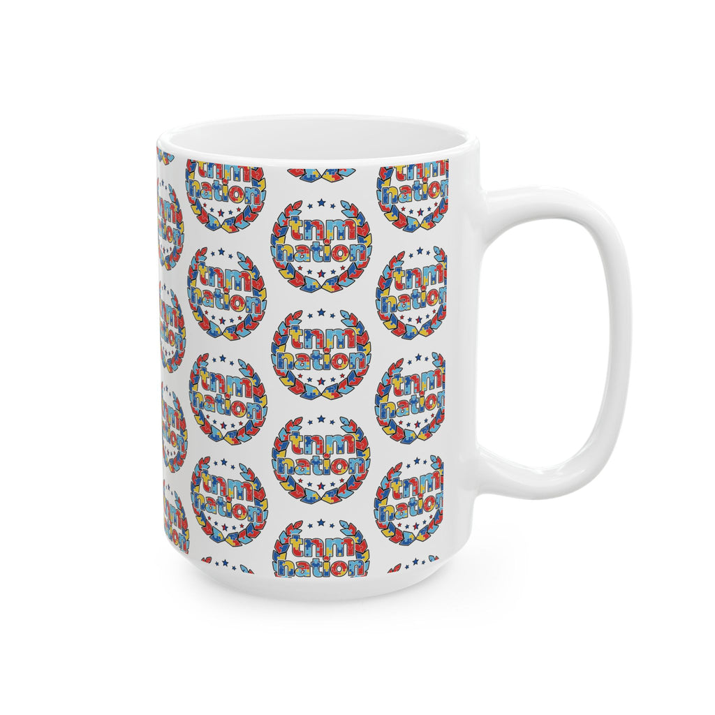 TNM Nation Pattern Ceramic Mug — Patriotic USA Coffee Cup (11oz, 15oz)
