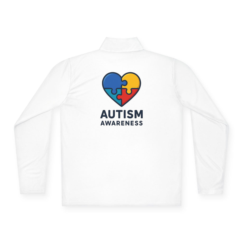 Autism Awareness Quarter-Zip Pullover — Puzzle Heart Logo