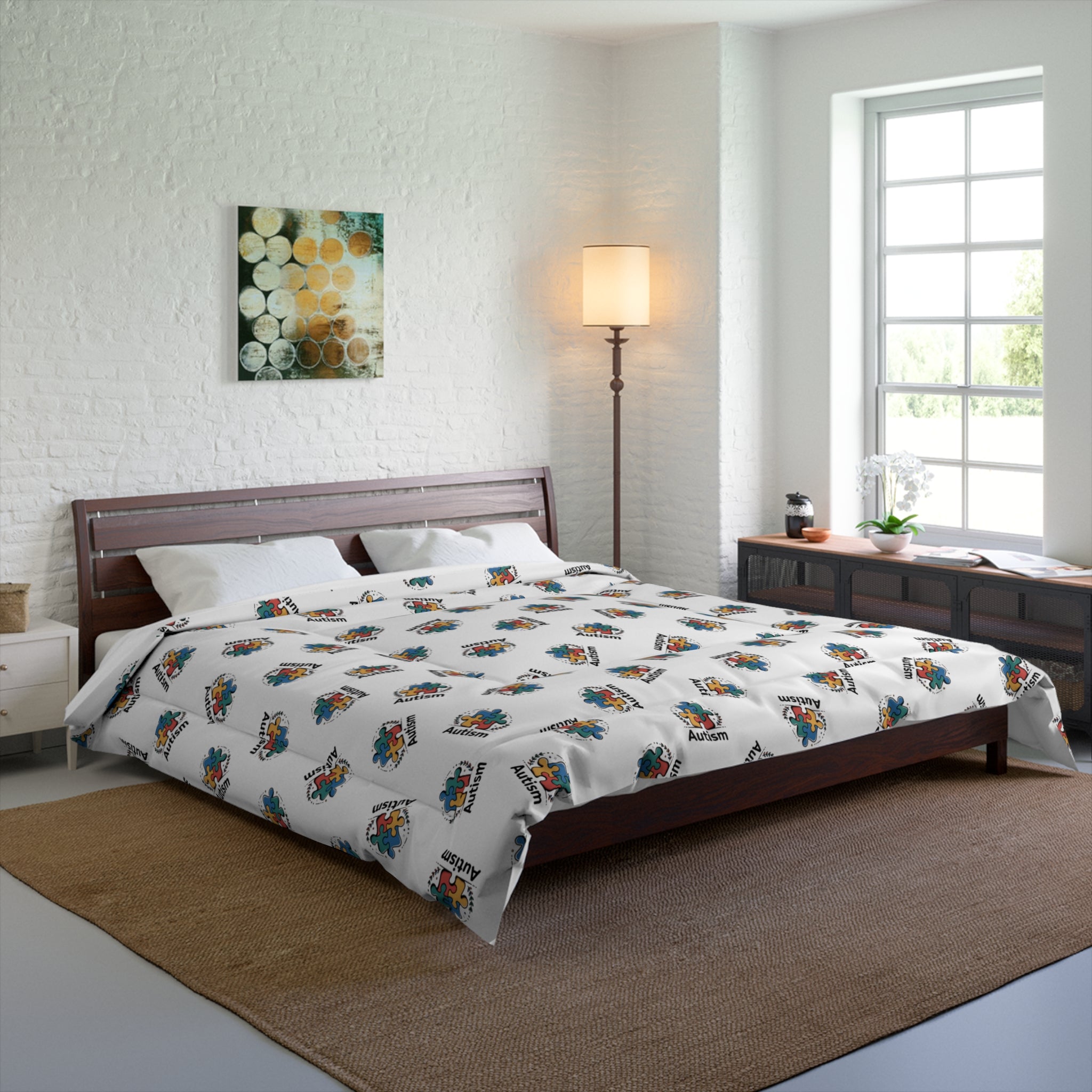 Comforter - Colorful Floral Geode Pattern Duvet Cover for Bedroom Decor