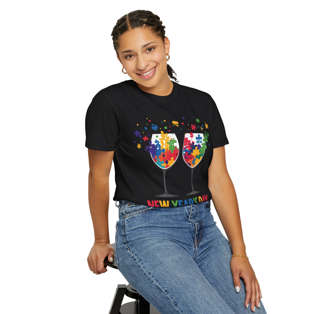 New Year’s Day Puzzle Wine T-Shirt