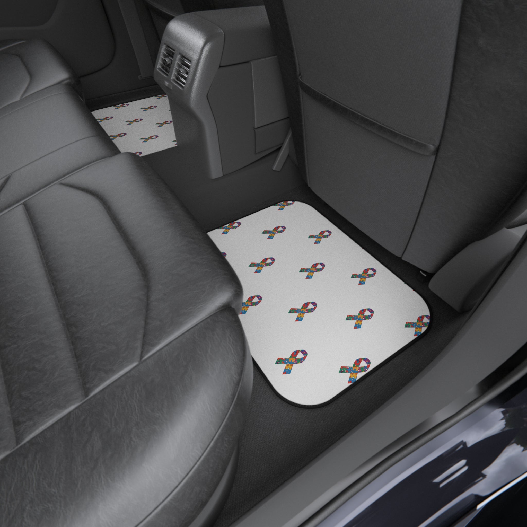 Awareness Ribbon Pattern Car Mats (Set of 4)