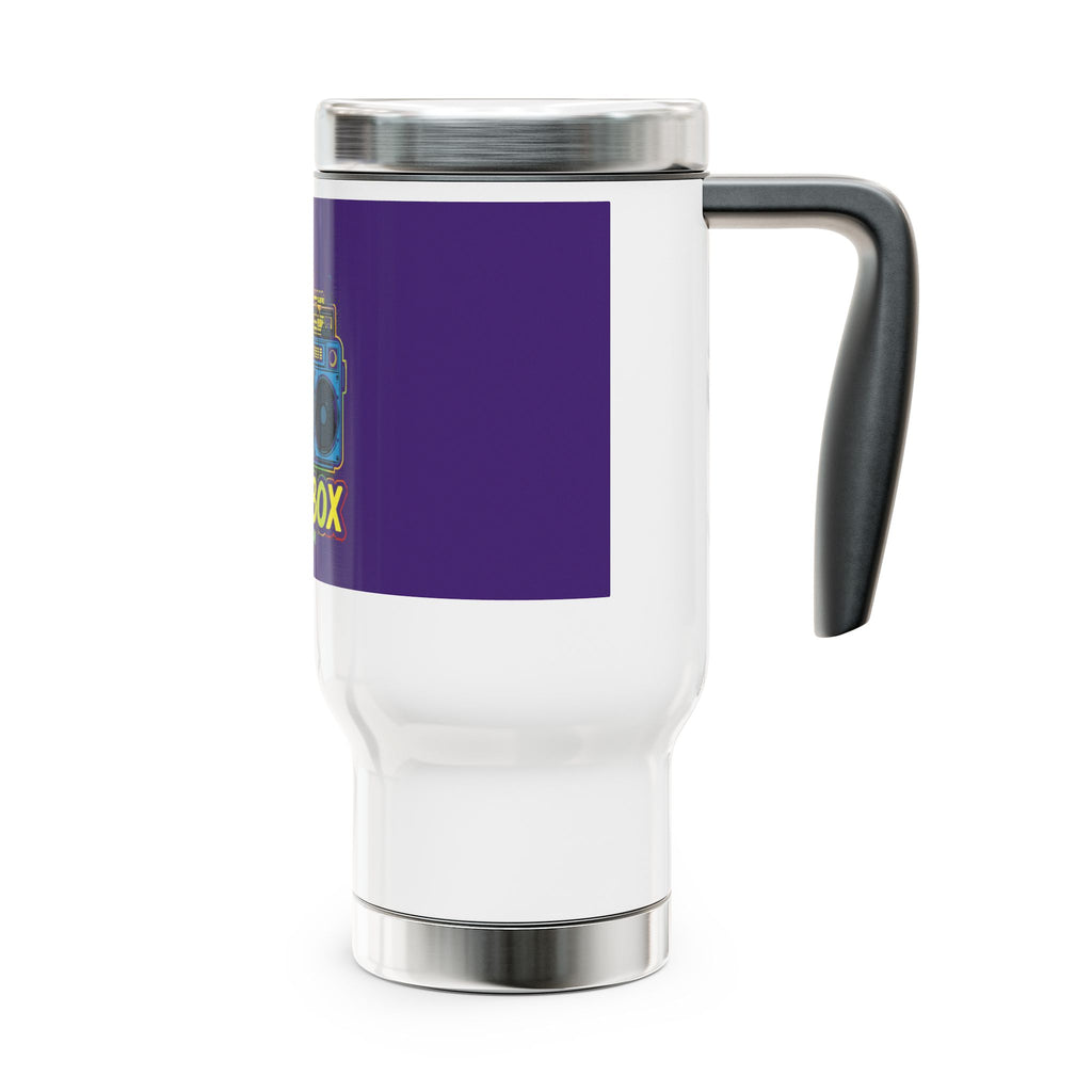 Boombox Retro Travel Mug — 14oz Stainless Steel Handle Tumbler