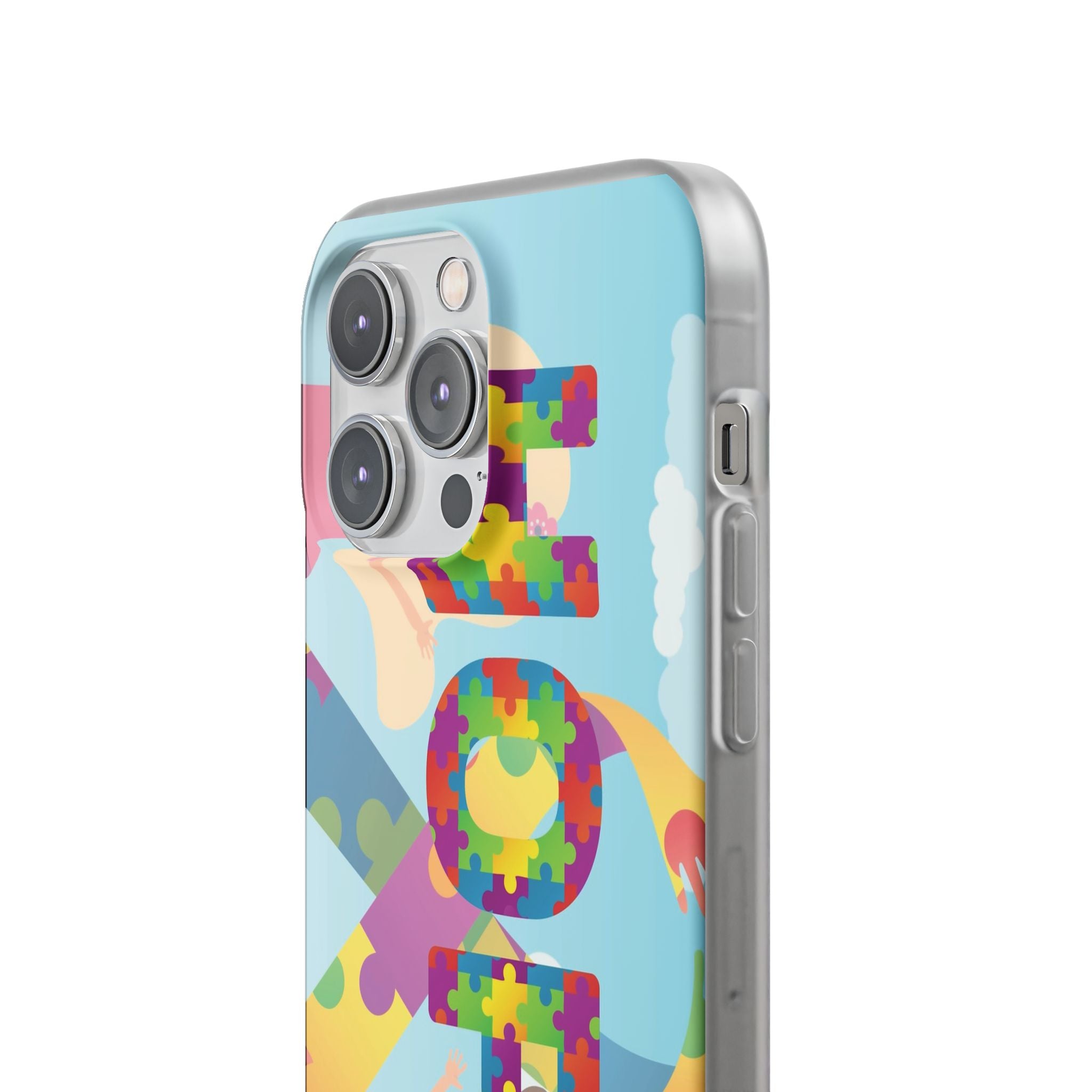 Autism Awareness Phone Case — 'HOPE' Puzzle Heart Flexi Case