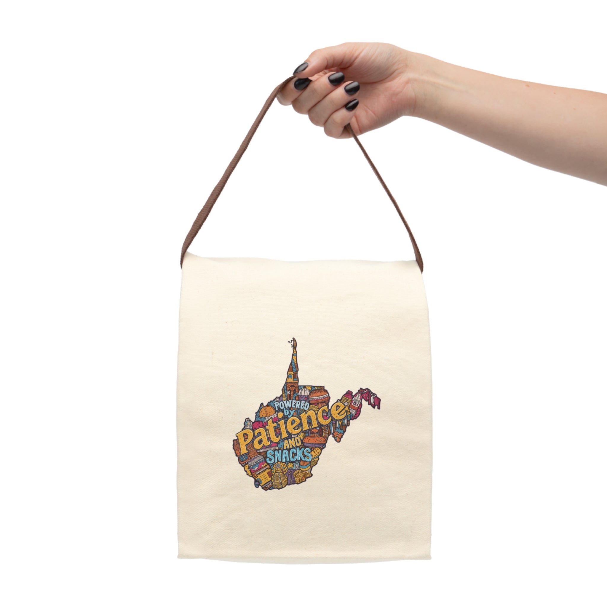 Canvas Lunch Bag — 'You Need Patience and Snacks' WV State Snack Tote