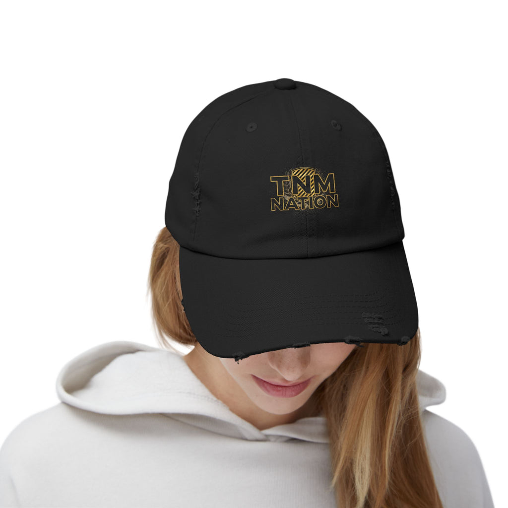 Distressed Baseball Cap — TNM Nation Gold Logo