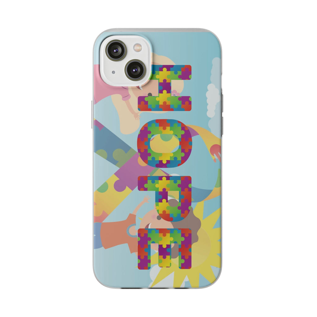 Autism Awareness Phone Case — 'HOPE' Puzzle Heart Flexi Case