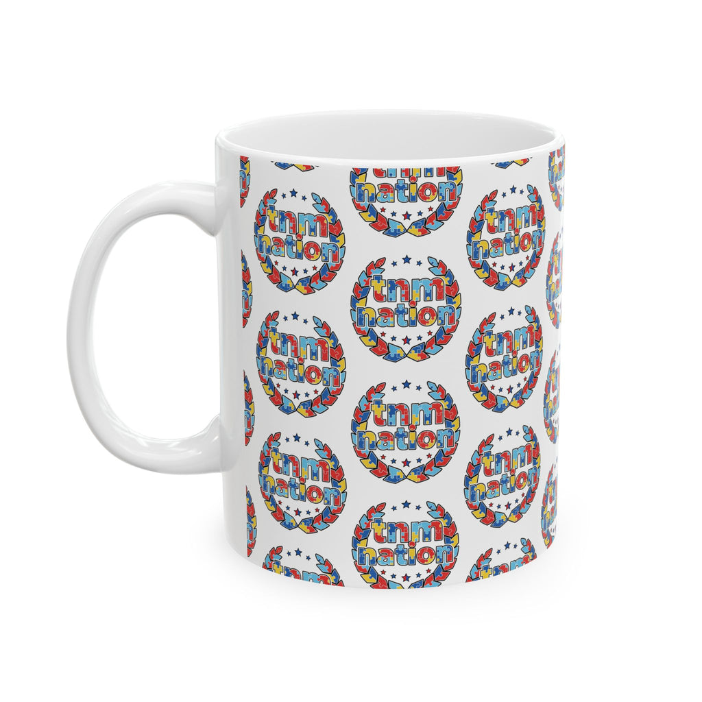 TNM Nation Pattern Ceramic Mug — Patriotic USA Coffee Cup (11oz, 15oz)