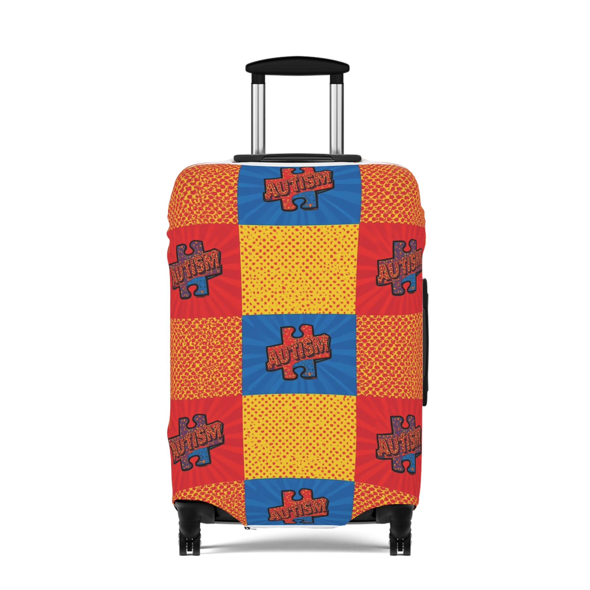 Autism Awareness Puzzle Luggage Cover — Bright Travel Protector