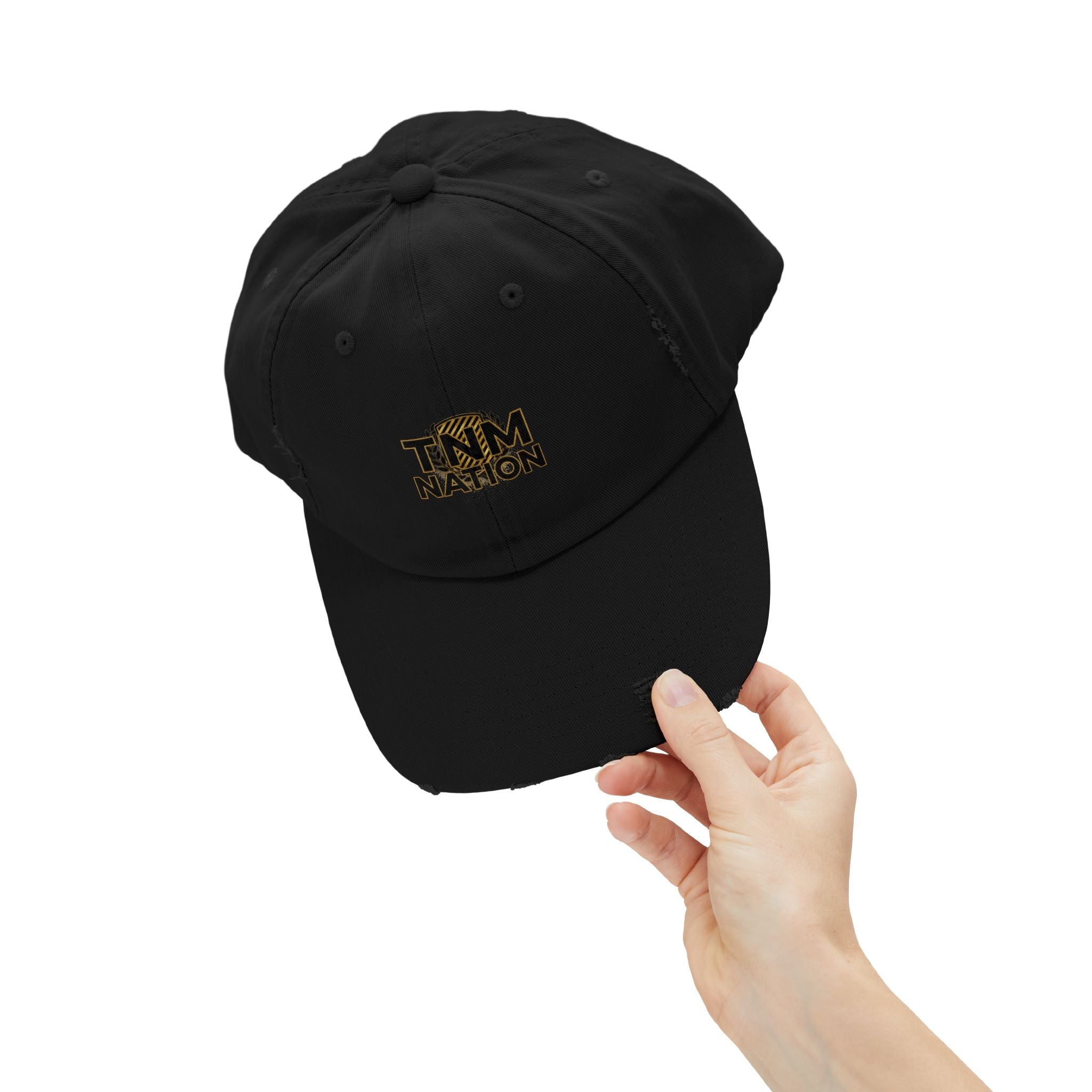 Distressed Baseball Cap — TNM Nation Gold Logo