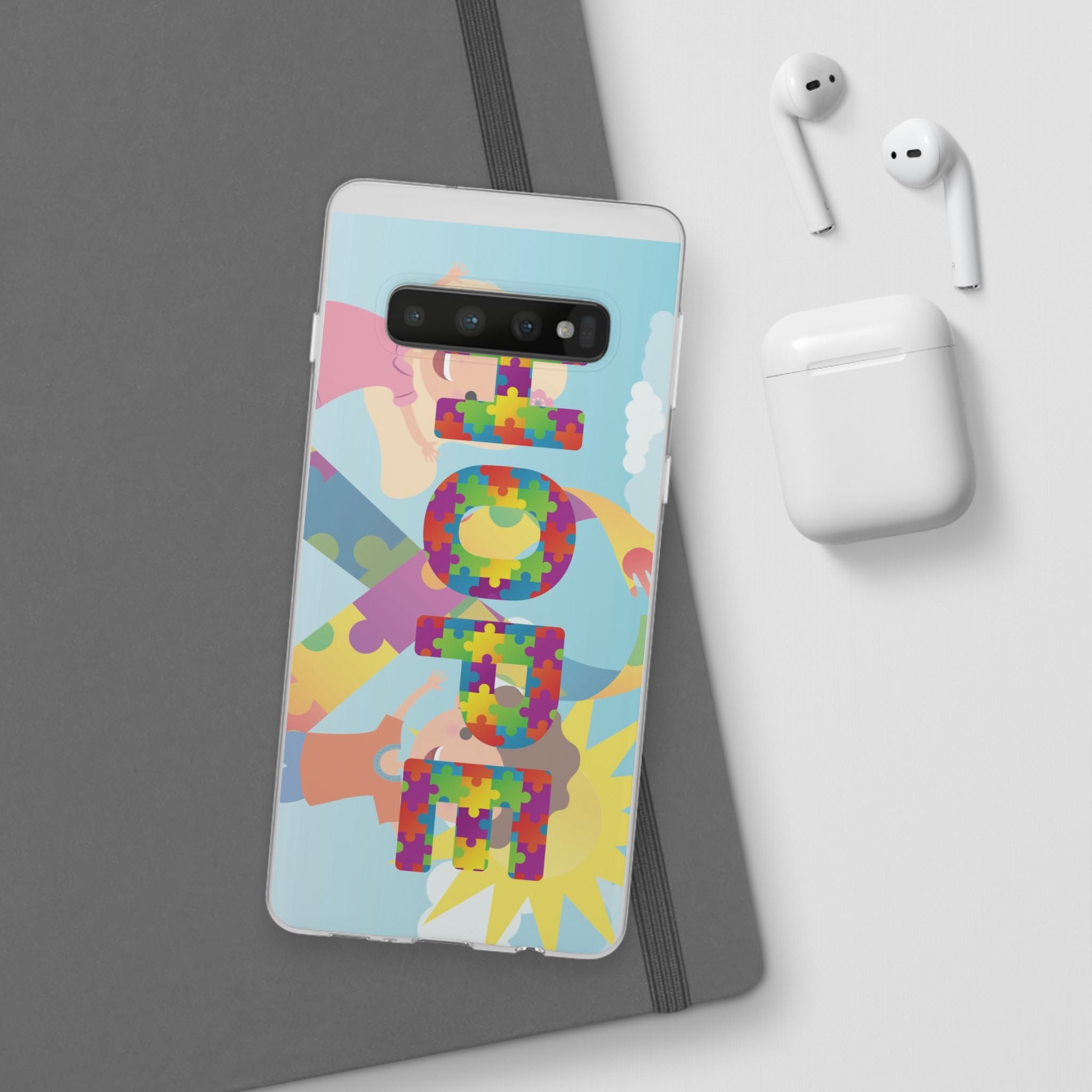 Autism Awareness Phone Case — 'HOPE' Puzzle Heart Flexi Case