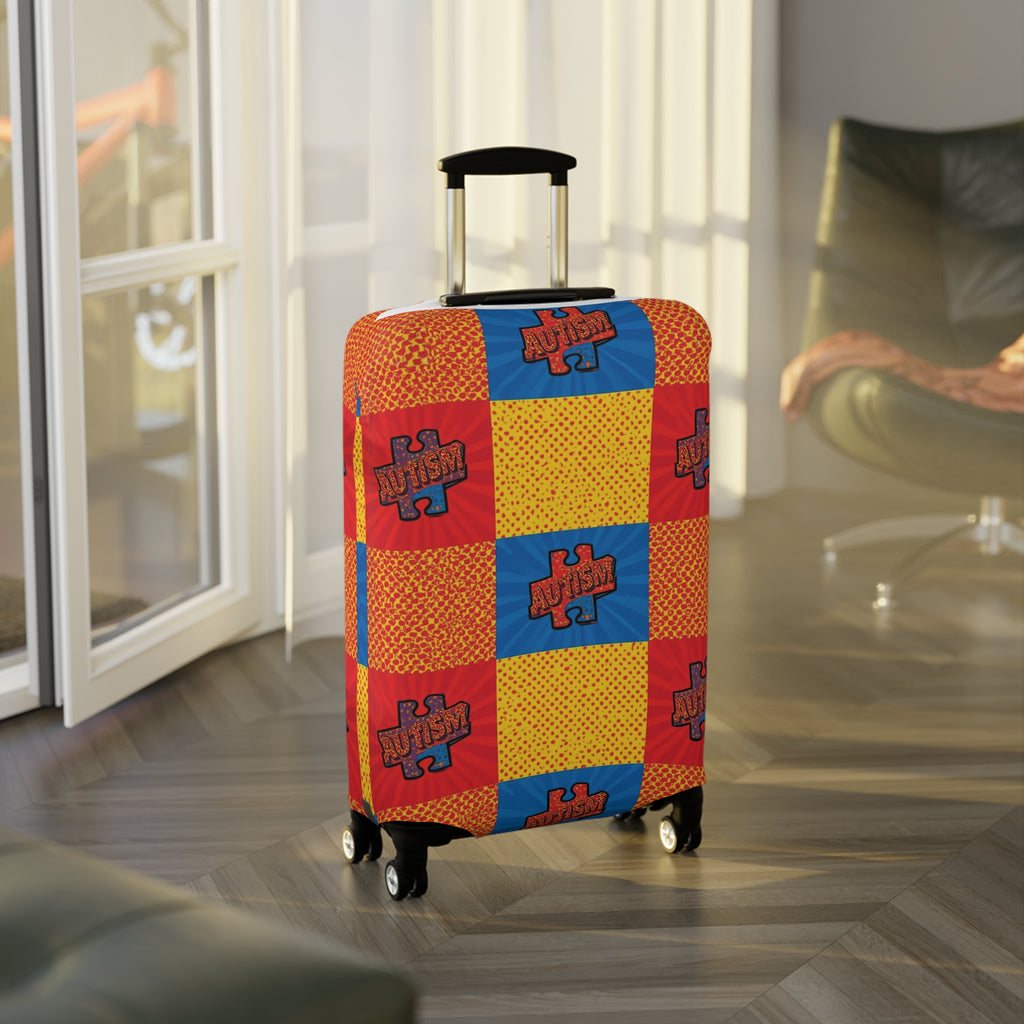 Autism Awareness Puzzle Luggage Cover — Bright Travel Protector