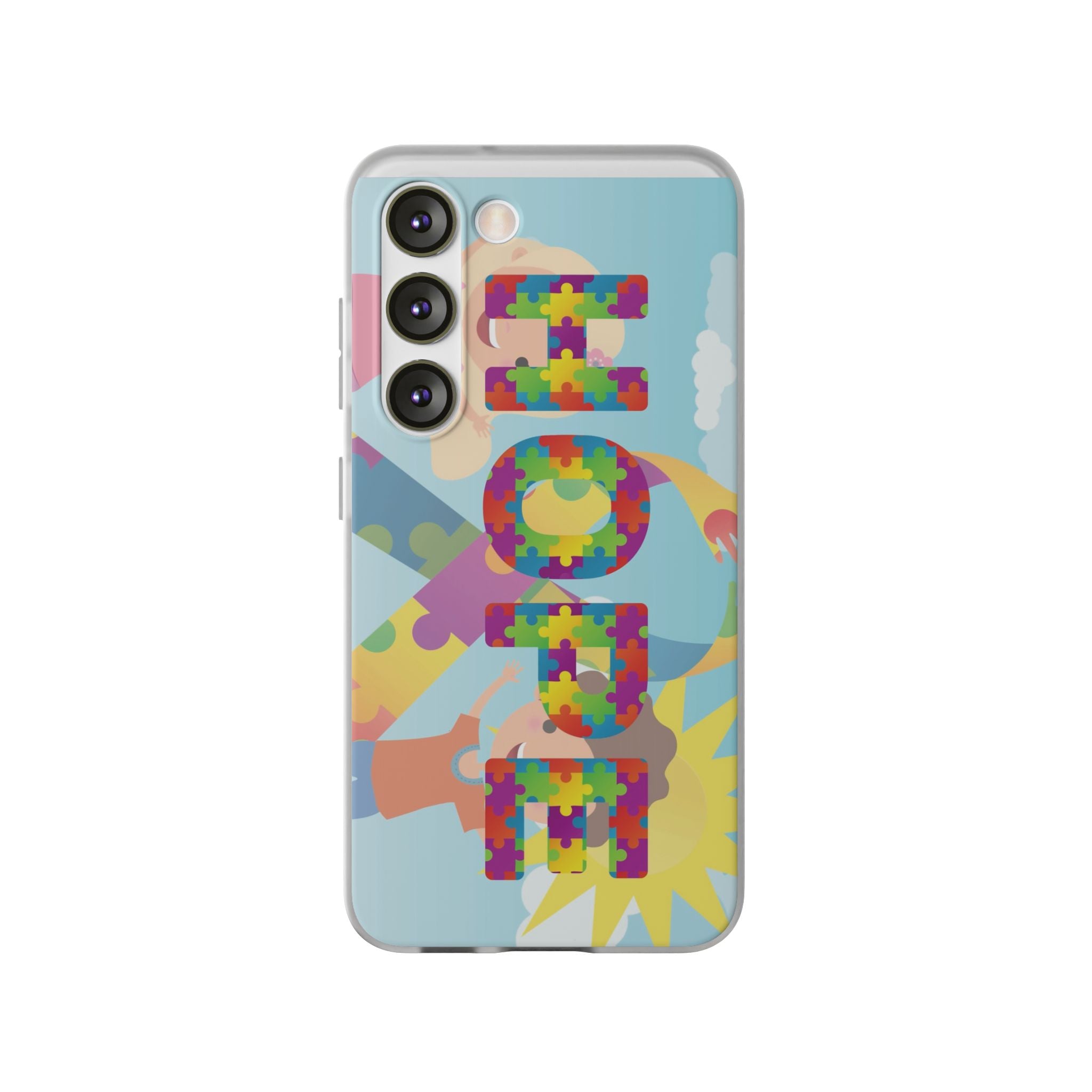 Autism Awareness Phone Case — 'HOPE' Puzzle Heart Flexi Case