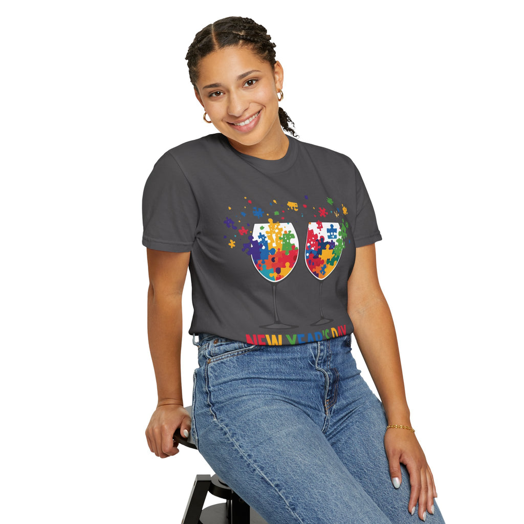 New Year’s Day Puzzle Wine T-Shirt