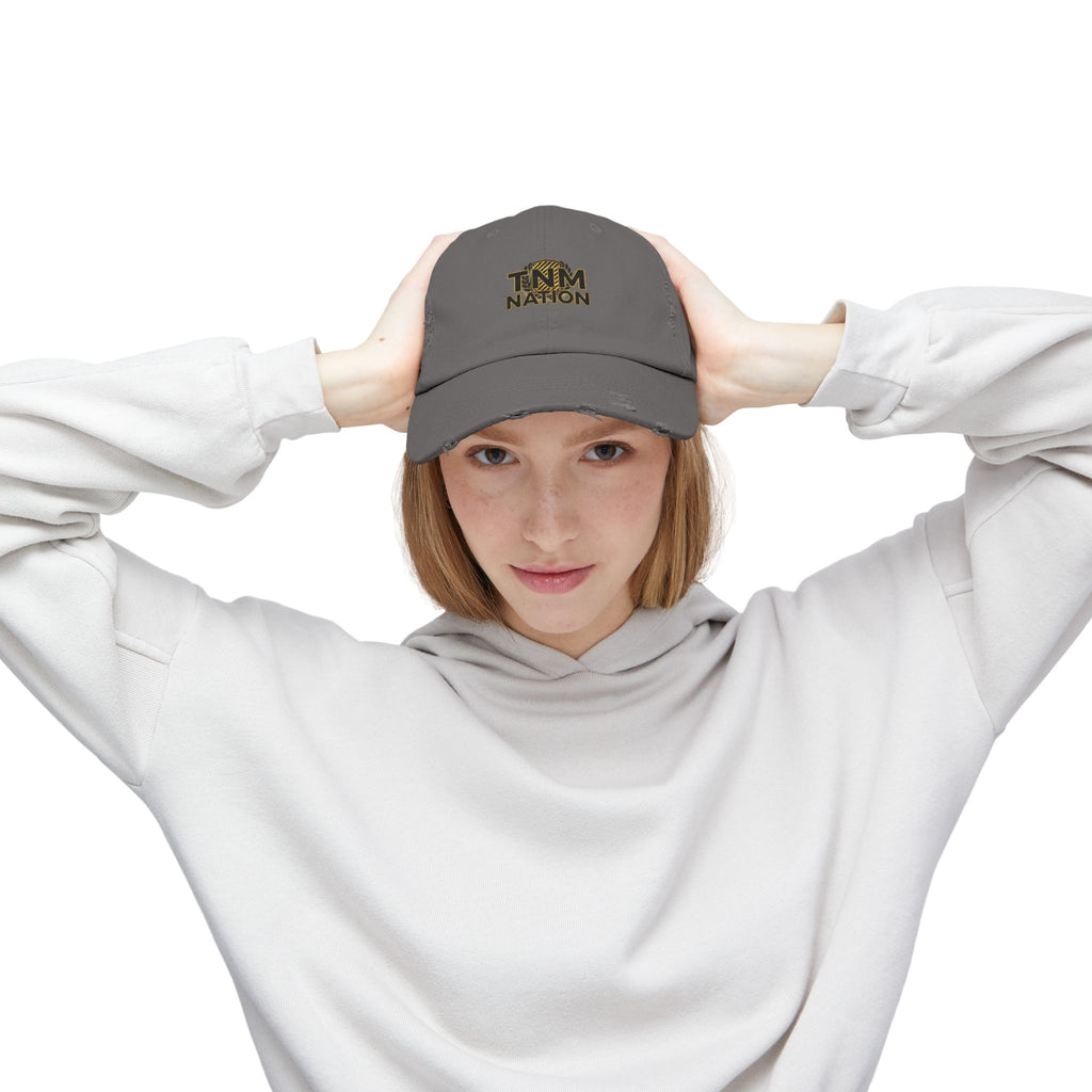 Distressed Baseball Cap — TNM Nation Gold Logo