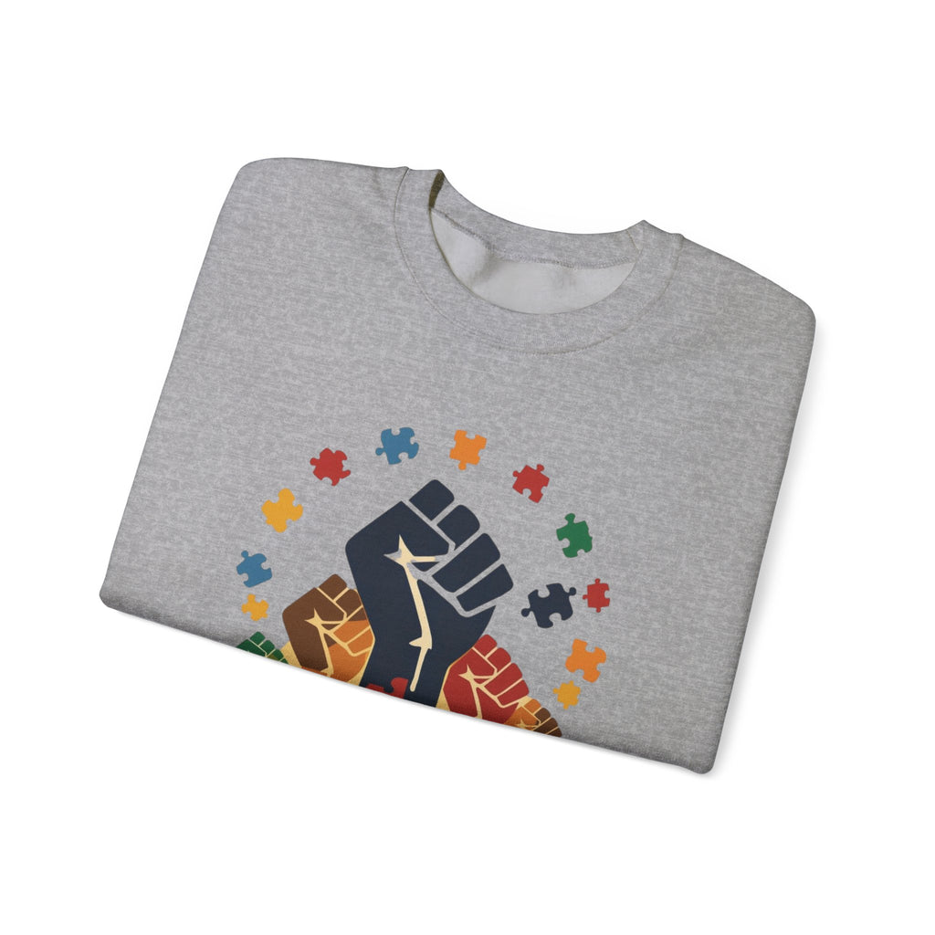Juneteenth Meets Autism 2 Sweatshirt - Multicolor Unity Graphic Crewneck