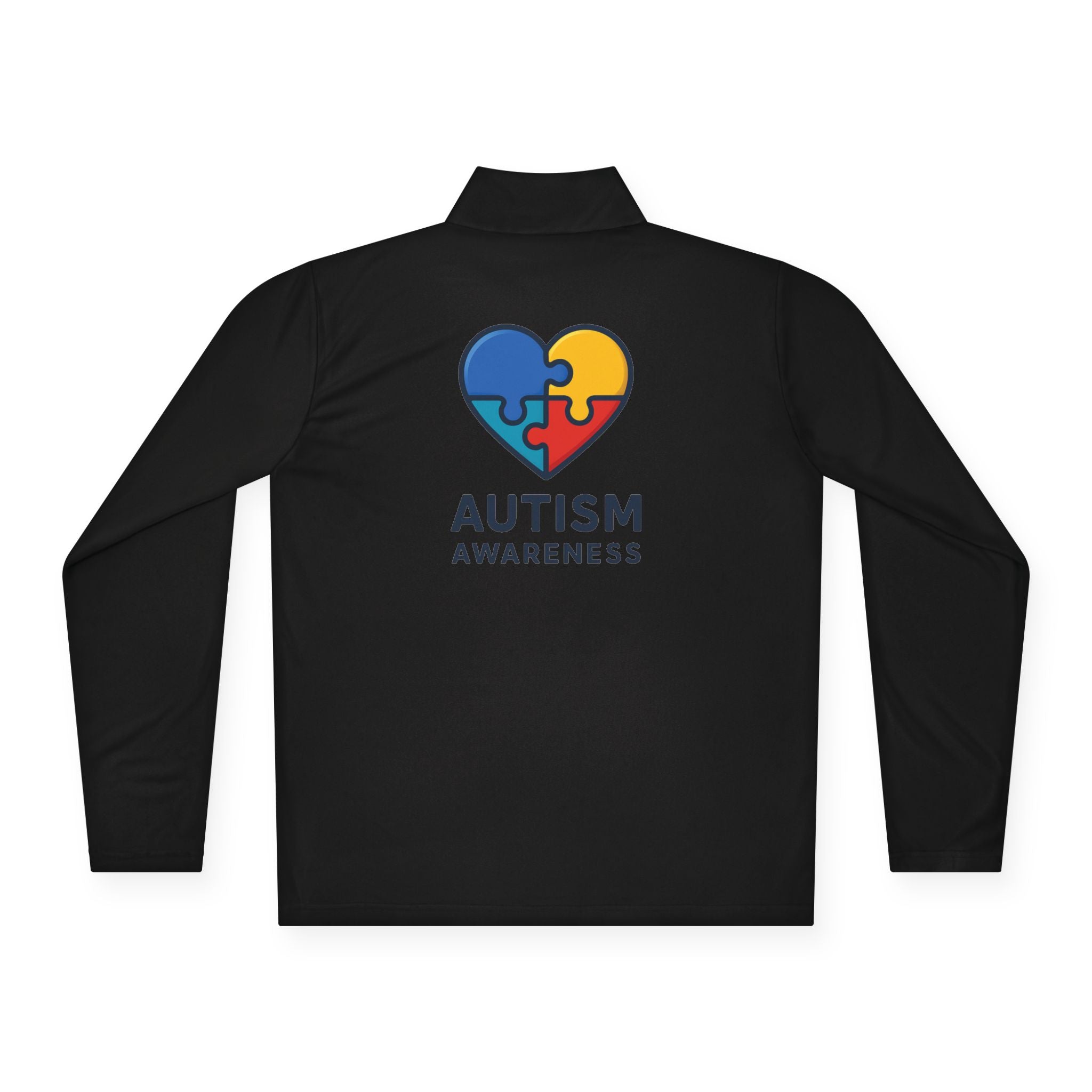 Autism Awareness Quarter-Zip Pullover — Puzzle Heart Logo