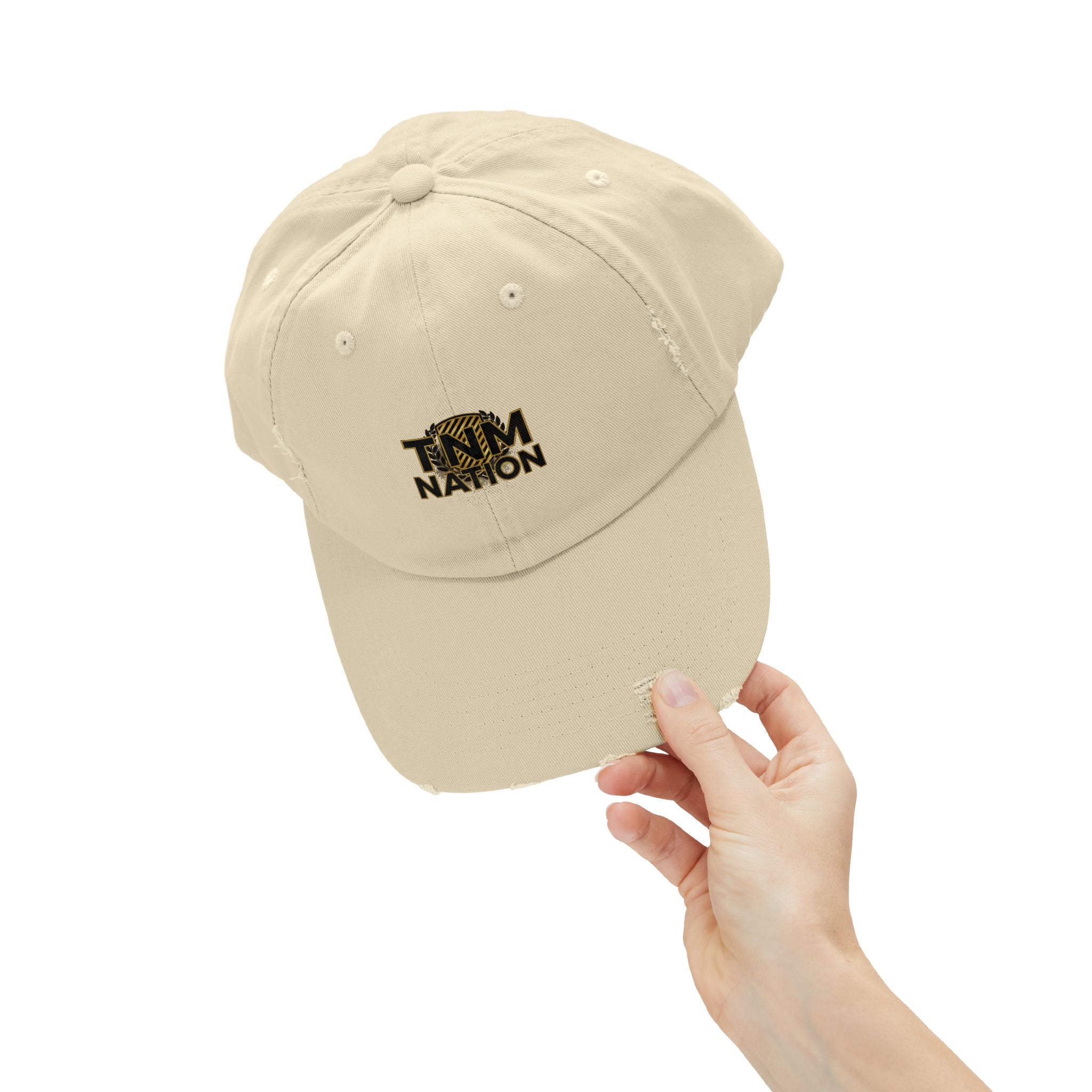Distressed Baseball Cap — TNM Nation Gold Logo
