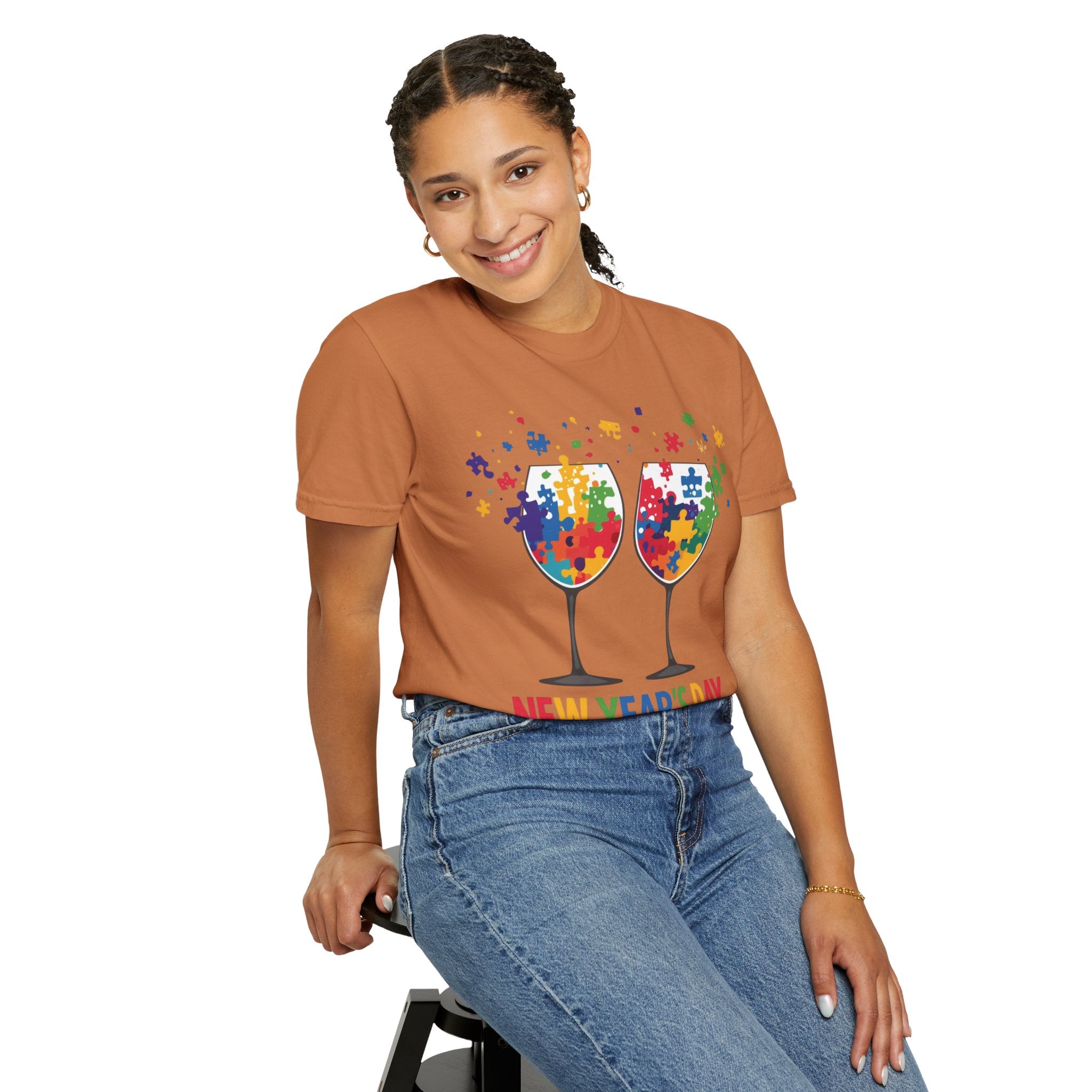 New Year’s Day Puzzle Wine T-Shirt