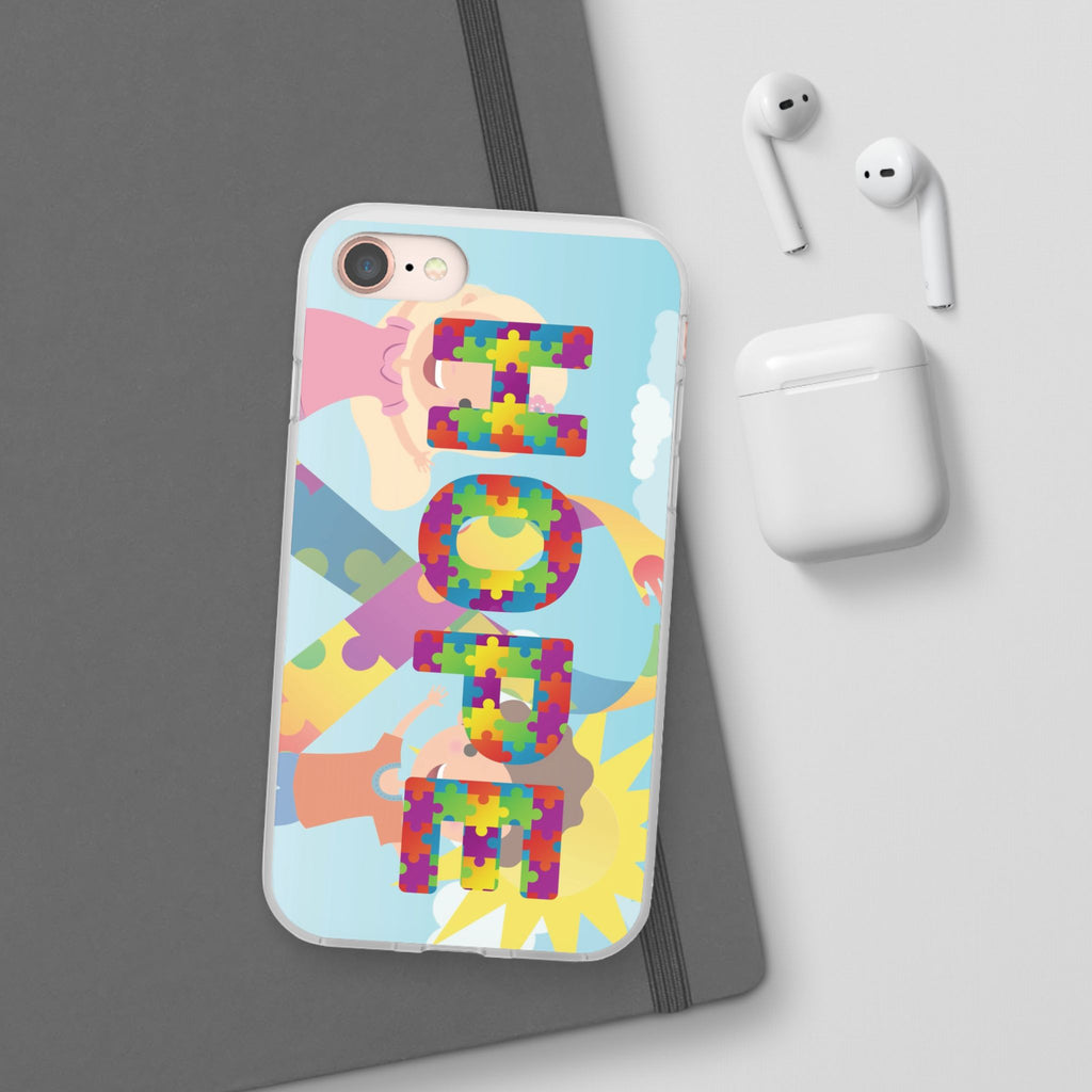 Autism Awareness Phone Case — 'HOPE' Puzzle Heart Flexi Case