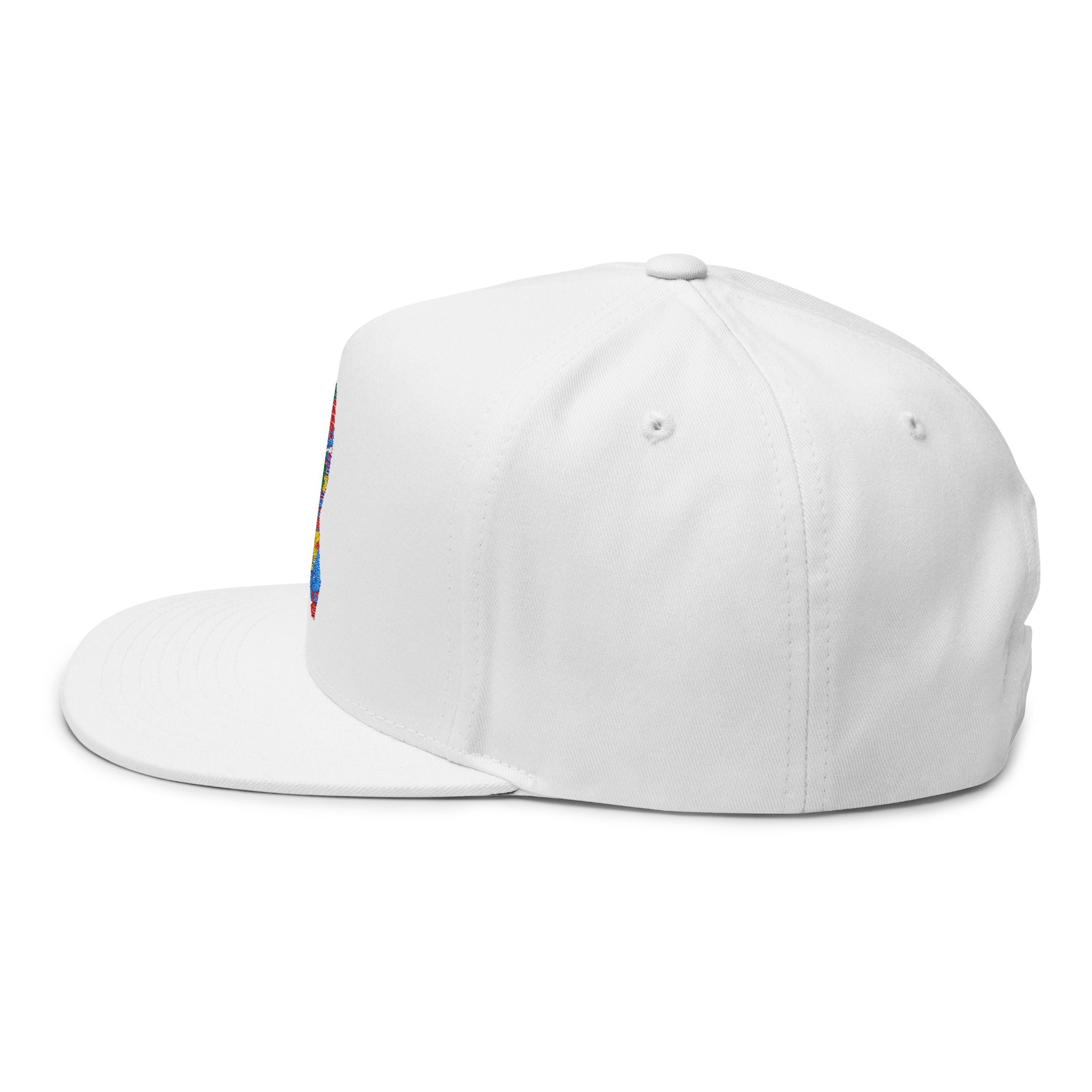 Embroidered Colorful Puzzle Ribbon Snapback Hat — Autism Awareness Flat Bill Cap
