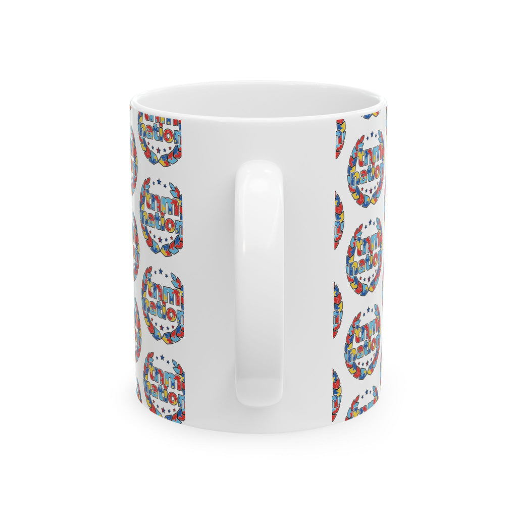 TNM Nation Pattern Ceramic Mug — Patriotic USA Coffee Cup (11oz, 15oz)